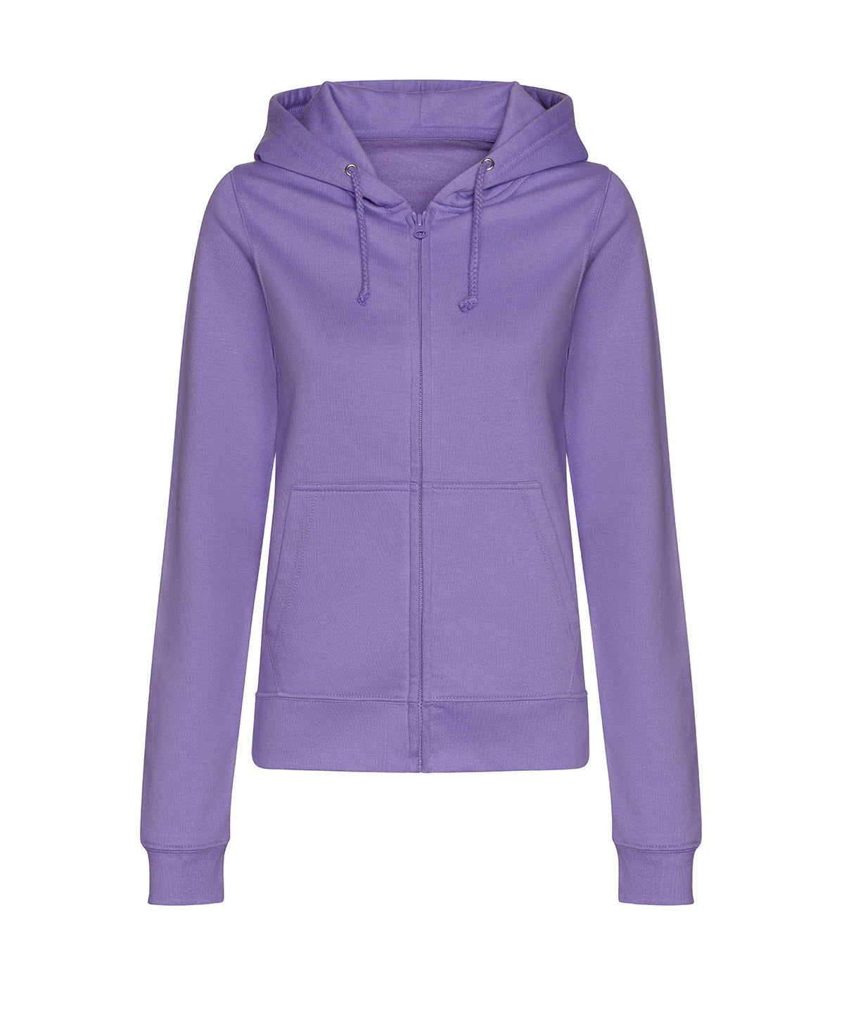 AWDis Just Hoods Women’s college zoodie in Digital Lavender, front view