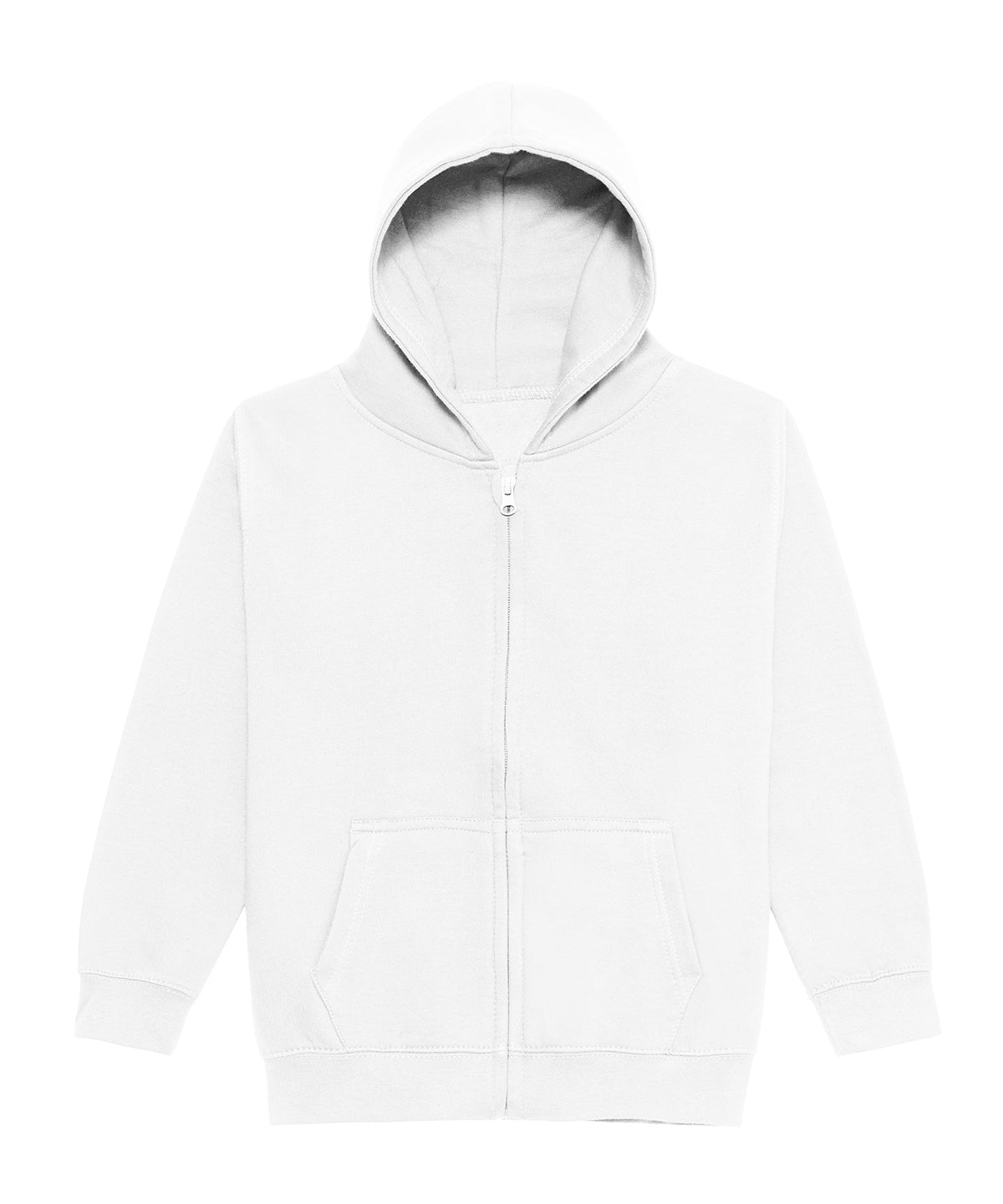 AWDis Just Hoods Kids zoodie in Artic White, front view