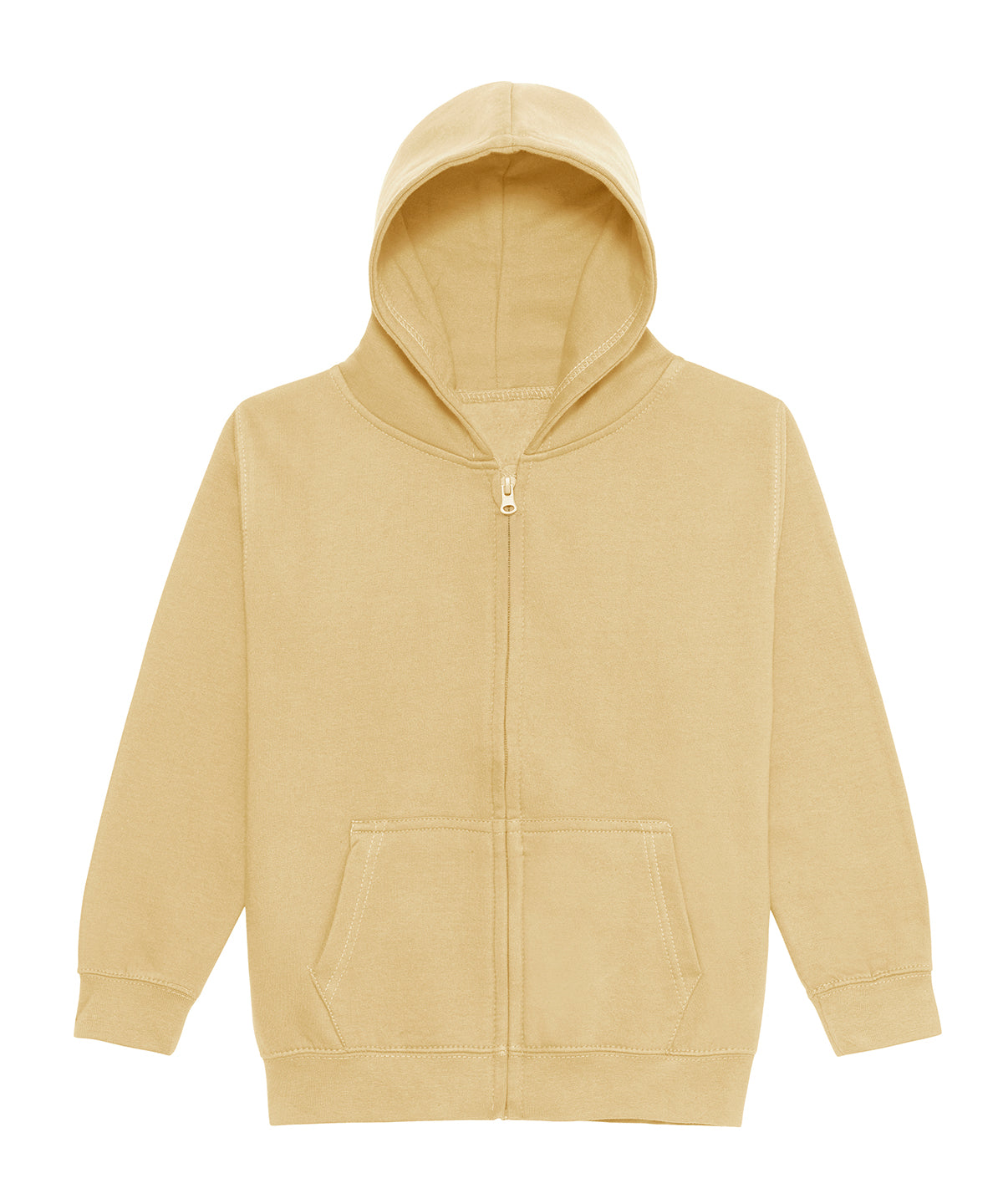 AWDis Just Hoods Kids zoodie in Desert Sand, front view