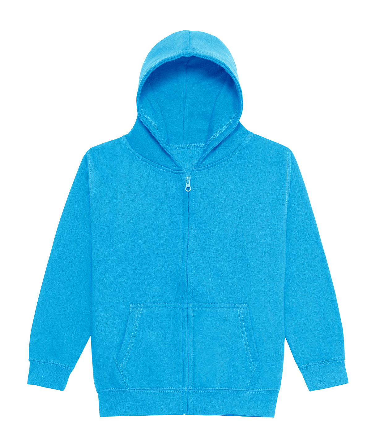 AWDis Just Hoods Kids zoodie in Hawaiin Blue, front view