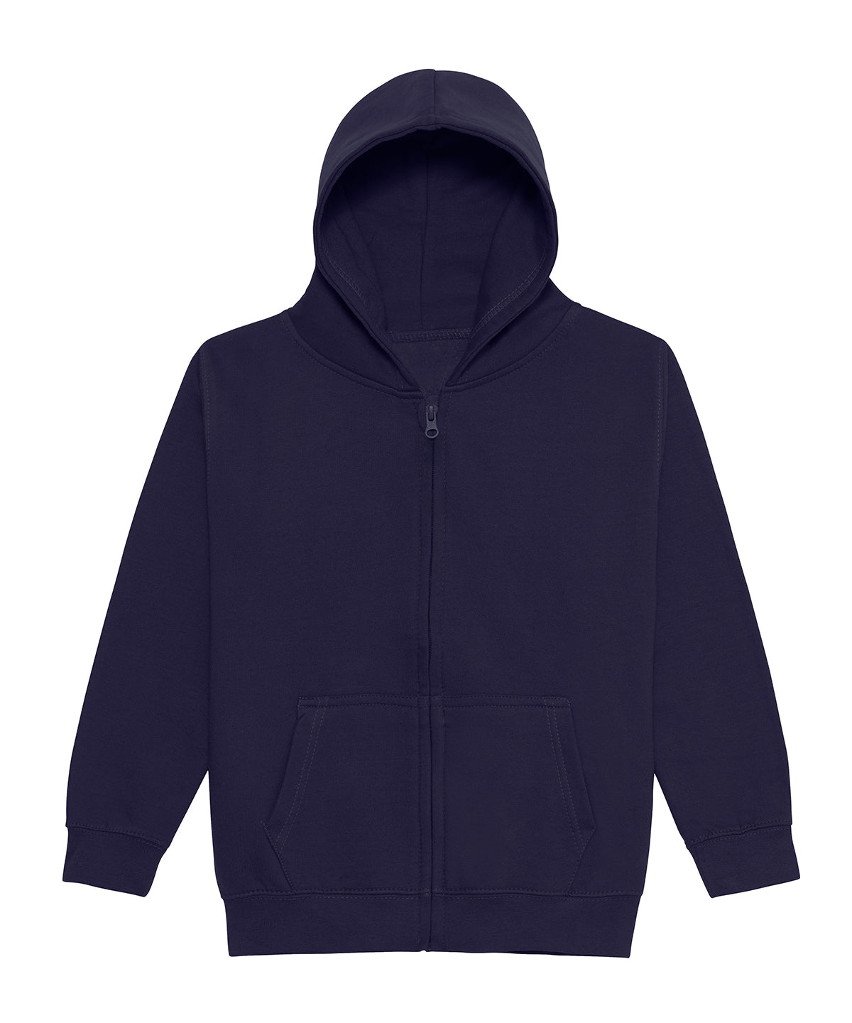 AWDis Just Hoods Kids zoodie in Oxford Navy, front view
