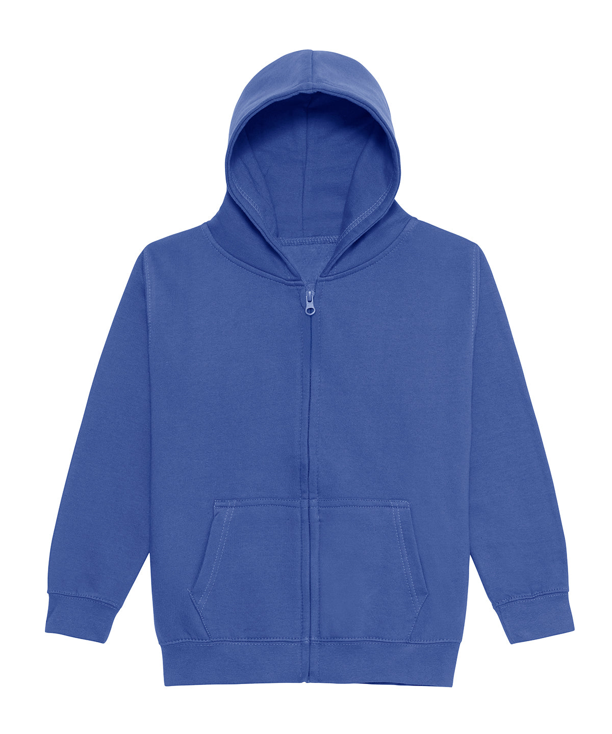 AWDis Just Hoods Kids zoodie in Royal Blue, front view