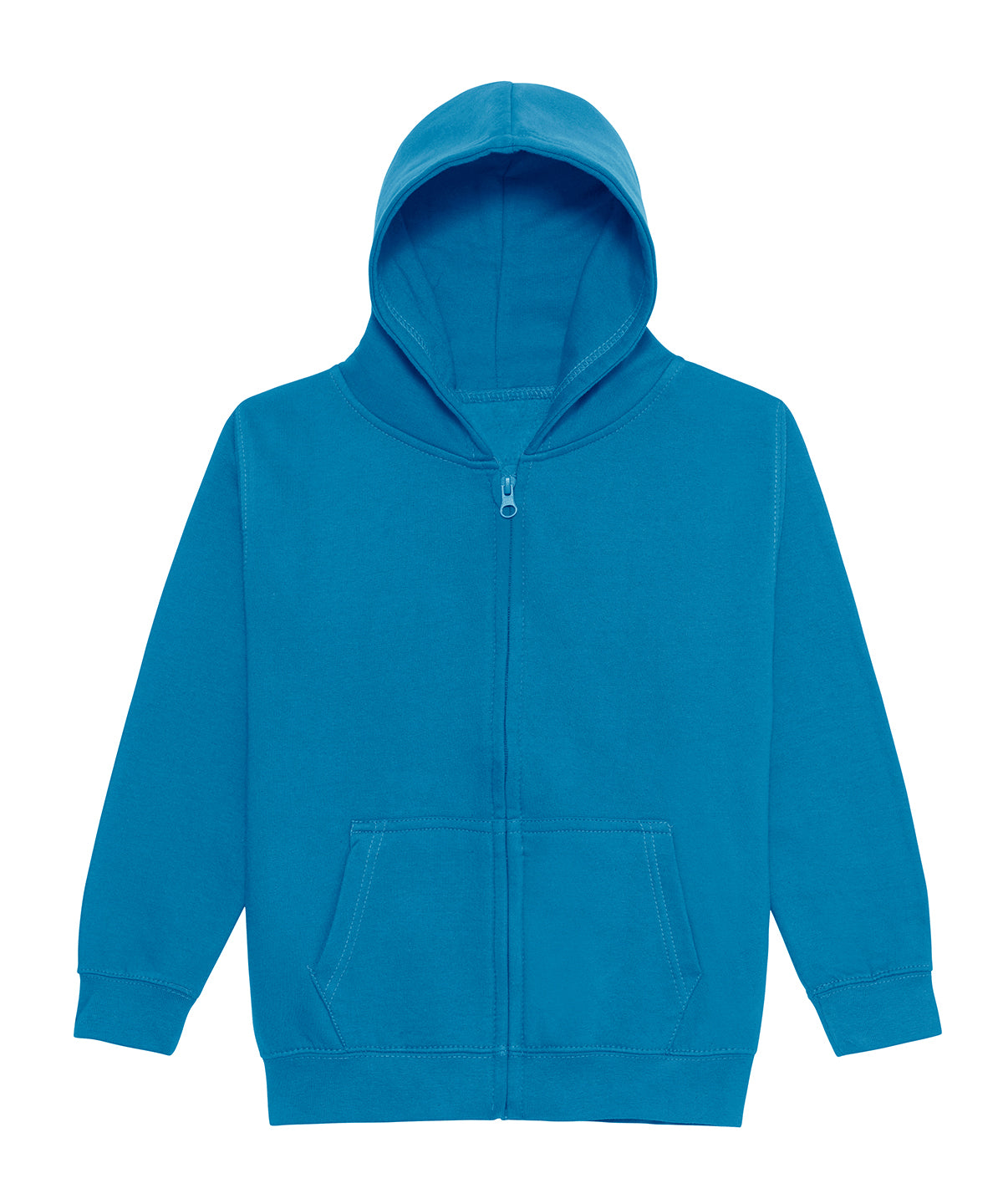 AWDis Just Hoods Kids zoodie in Sapphire Blue, front view