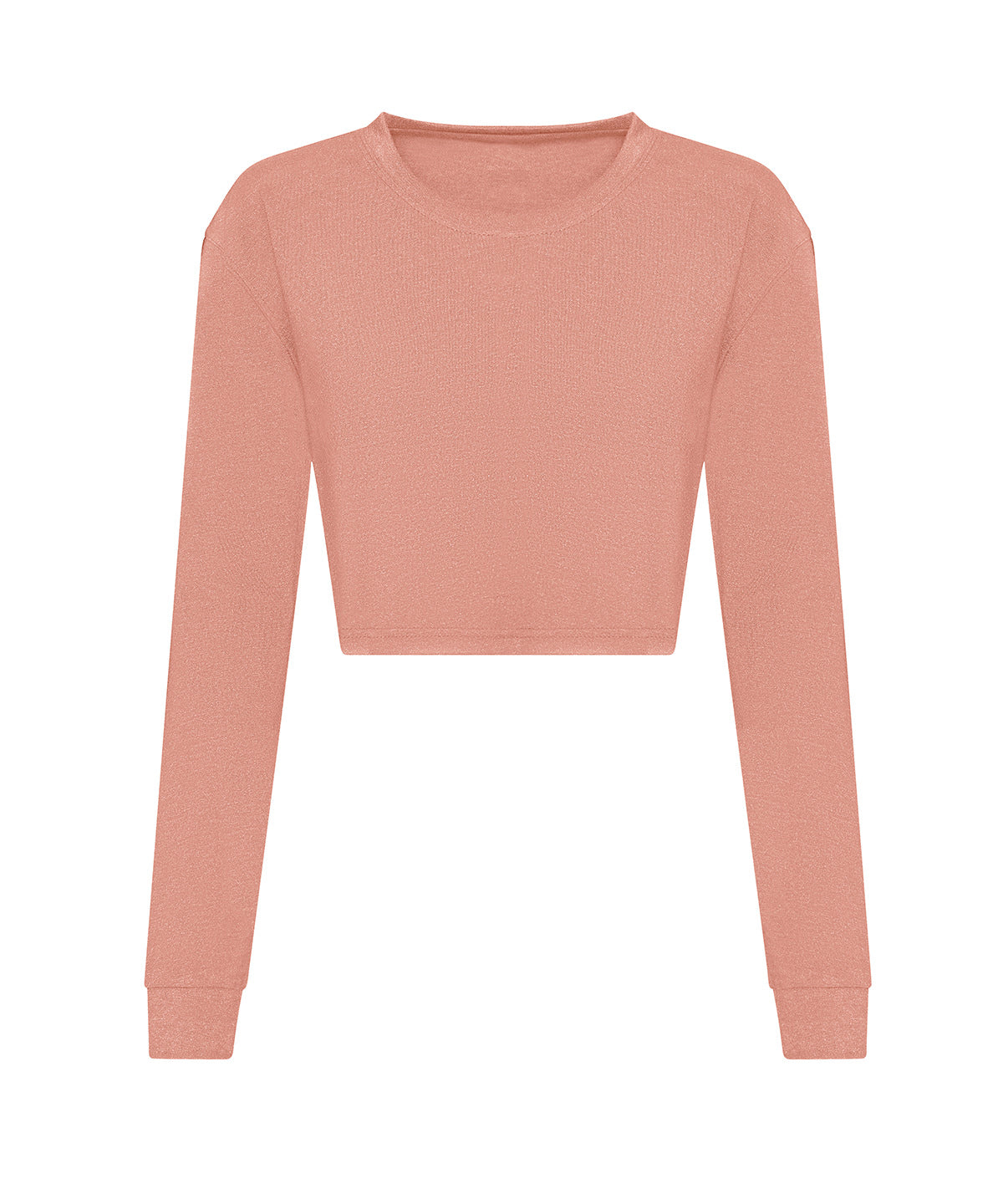 AWDis Just T's Women's long sleeve cropped T in Dusty Pink, front view