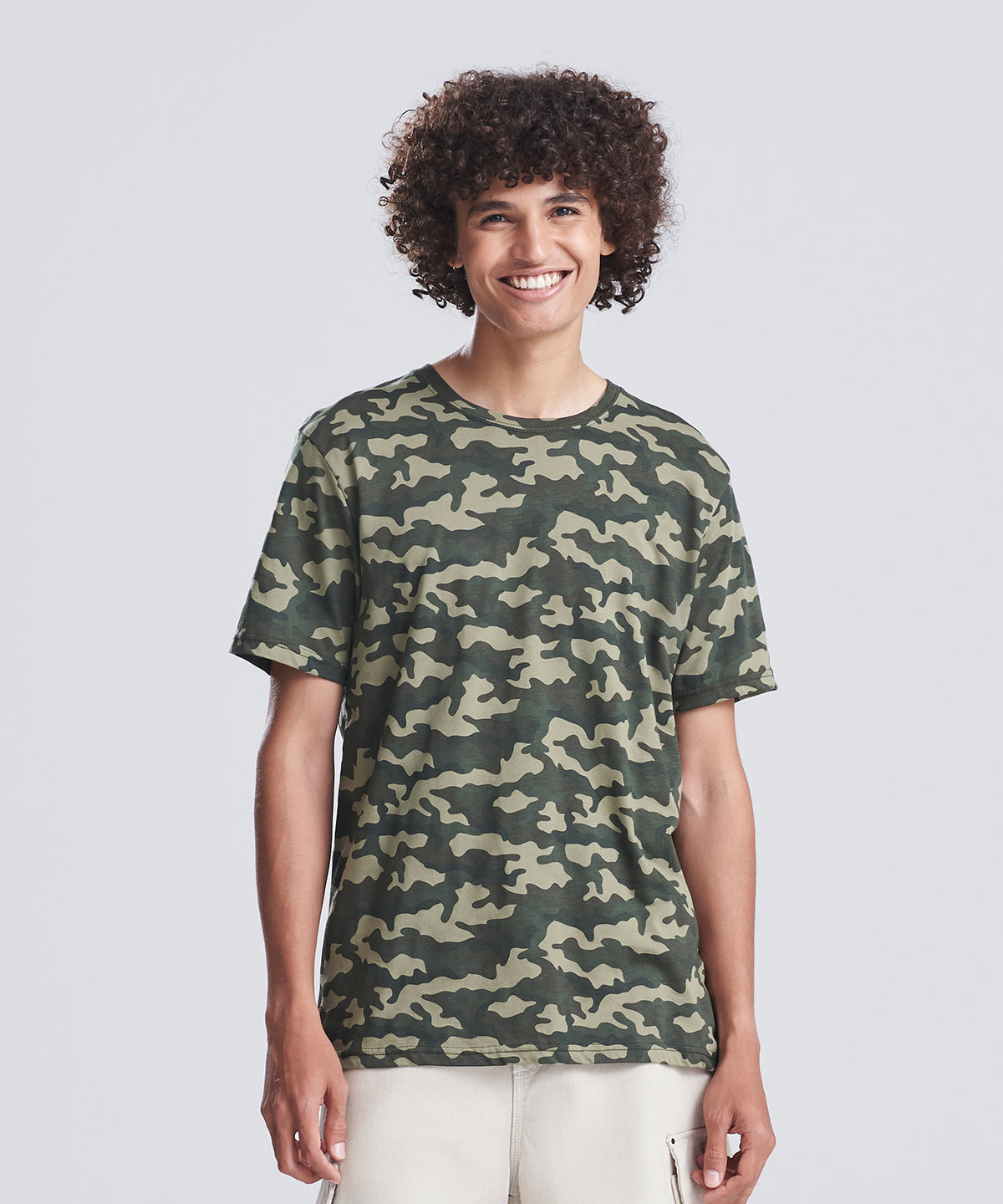AWDis Just T's Camo T in Green Camo, lifestyle photo