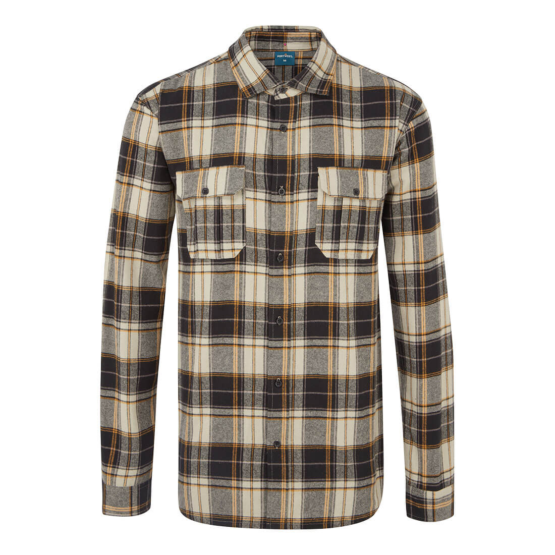 Portwest KA3 Check Shirt in Black, main product image