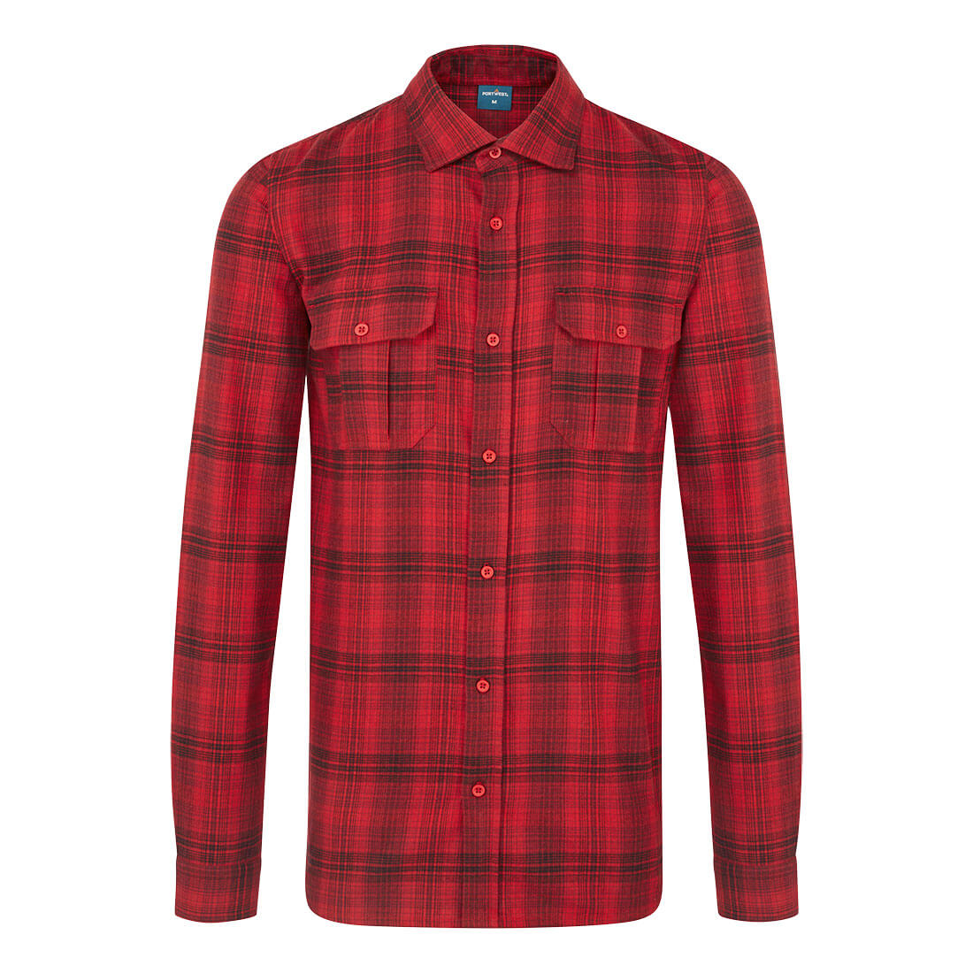 Portwest KA3 Check Shirt in Red, image 2