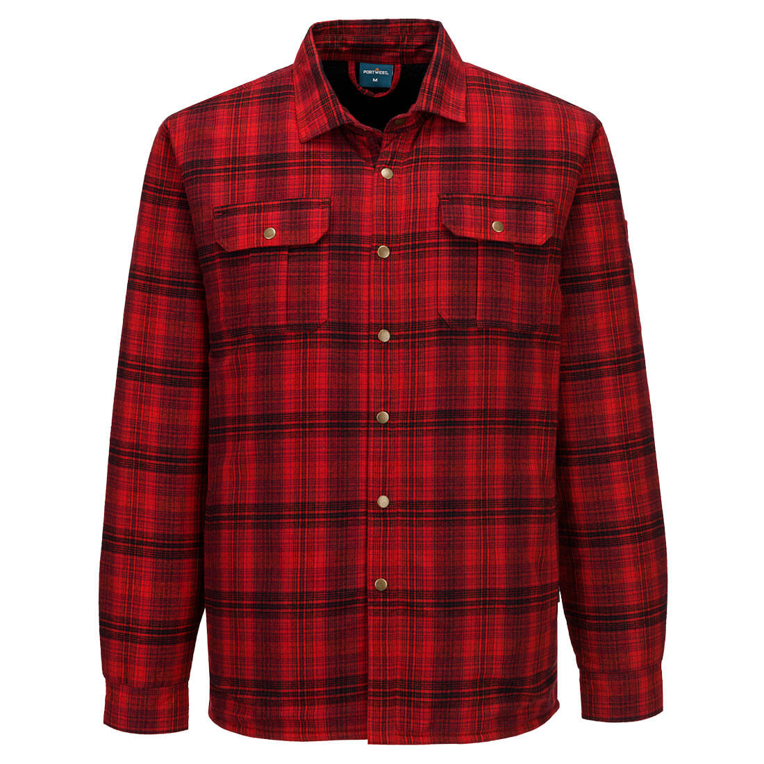 Portwest KA3 Sherpa Lined Check Shirt in Red, image 2