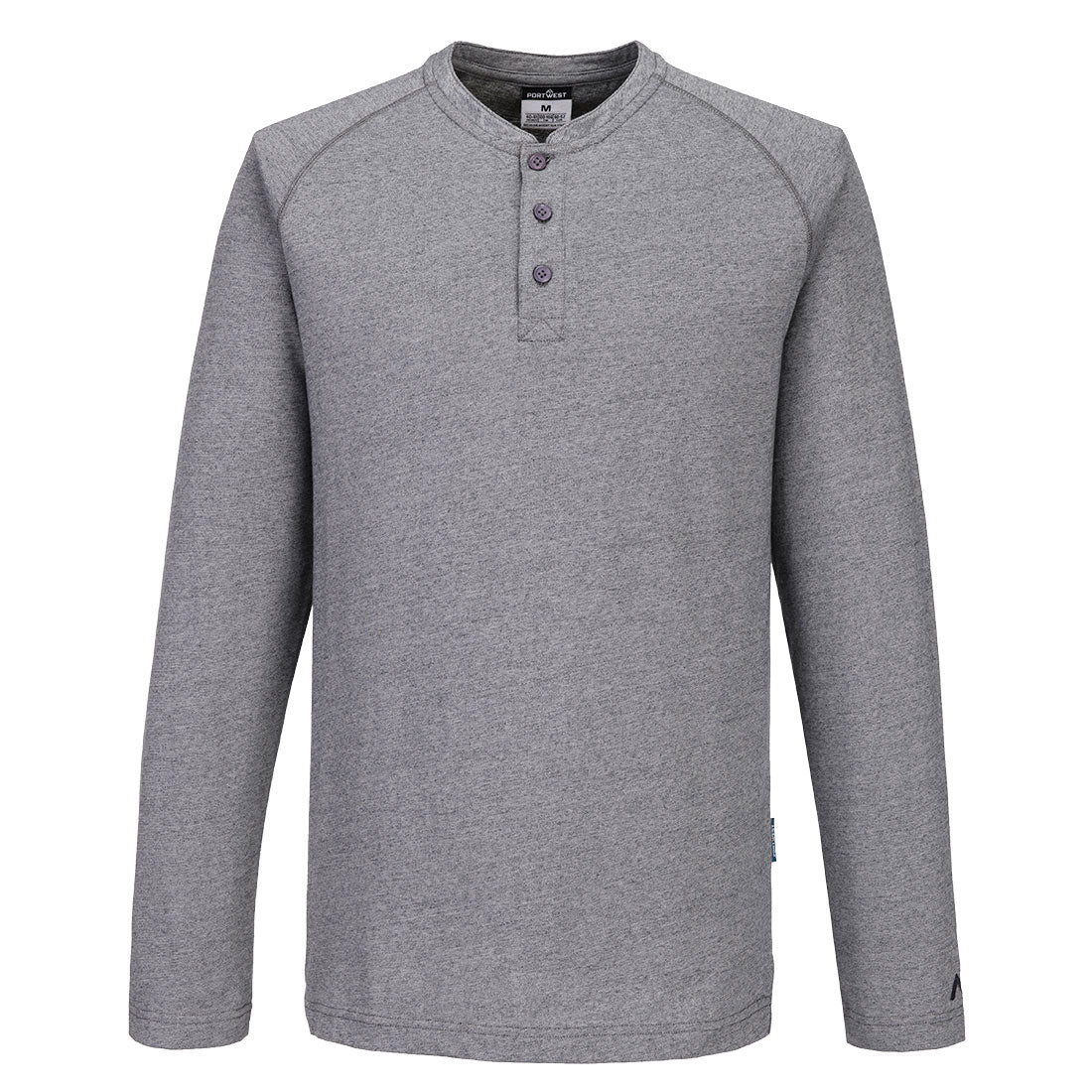 Portwest KA3 Henley T-Shirt L/S in Zoom Grey, main product image