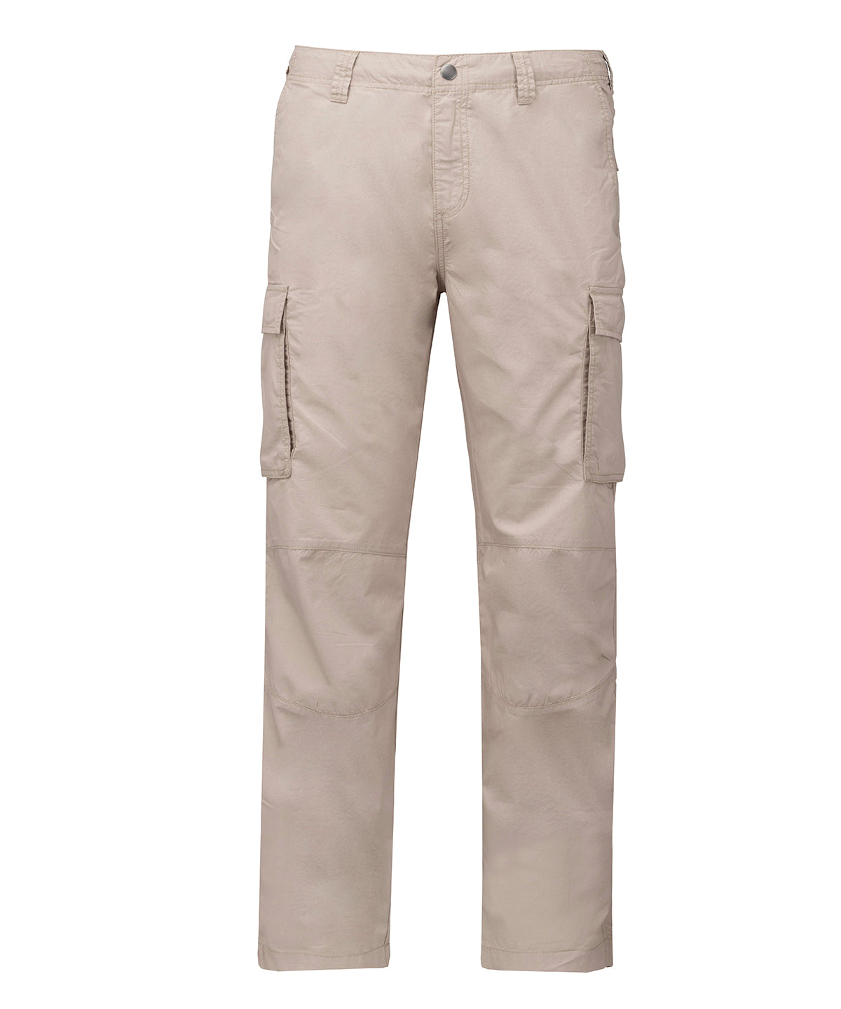 Kariban Men's lightweight multipocket trousers in Beige, lifestyle photo