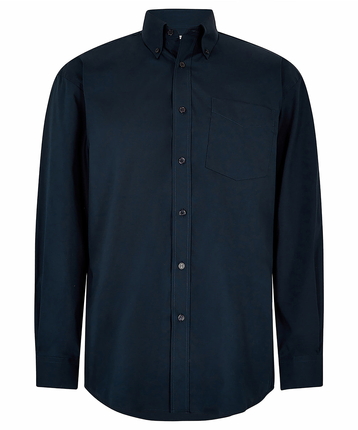 Kustom Kit Corporate Oxford shirt long-sleeved (classic fit) in Dark Navy, front view