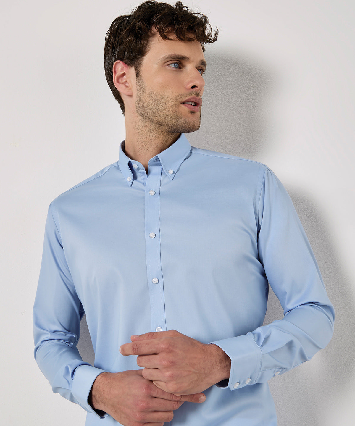 Kustom Kit Stretch Oxford shirt long-sleeved (slim fit), lifestyle photo