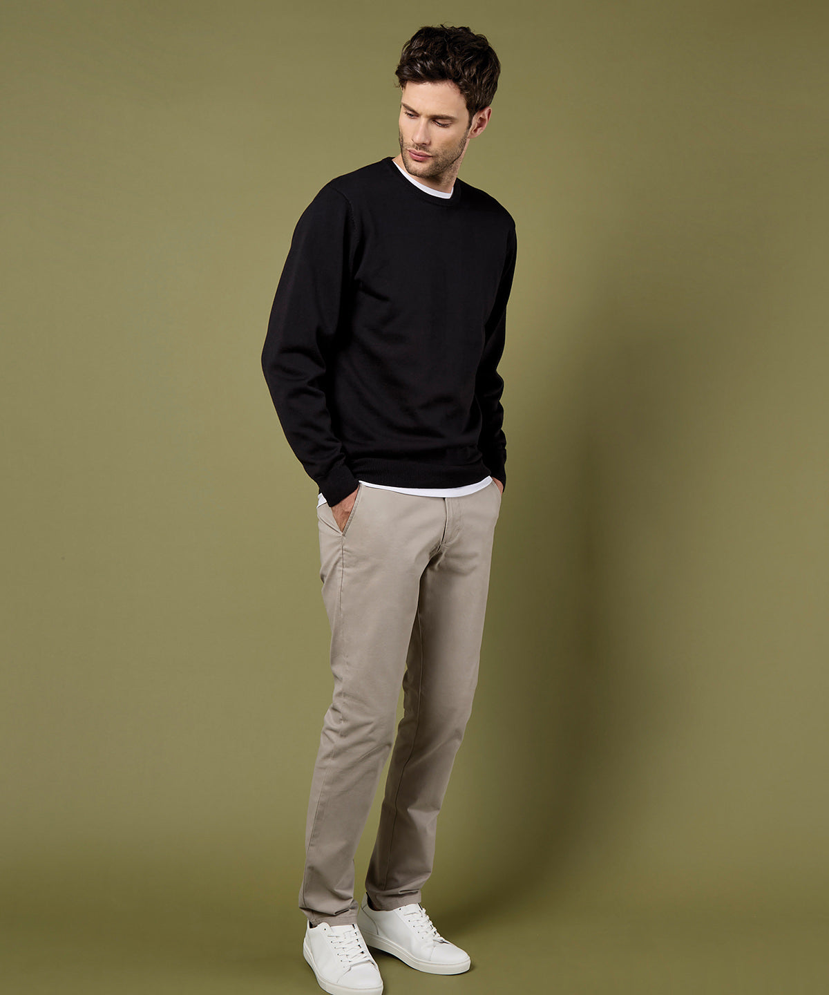 Kustom Kit Regular fit Arundel crew neck sweater, lifestyle photo