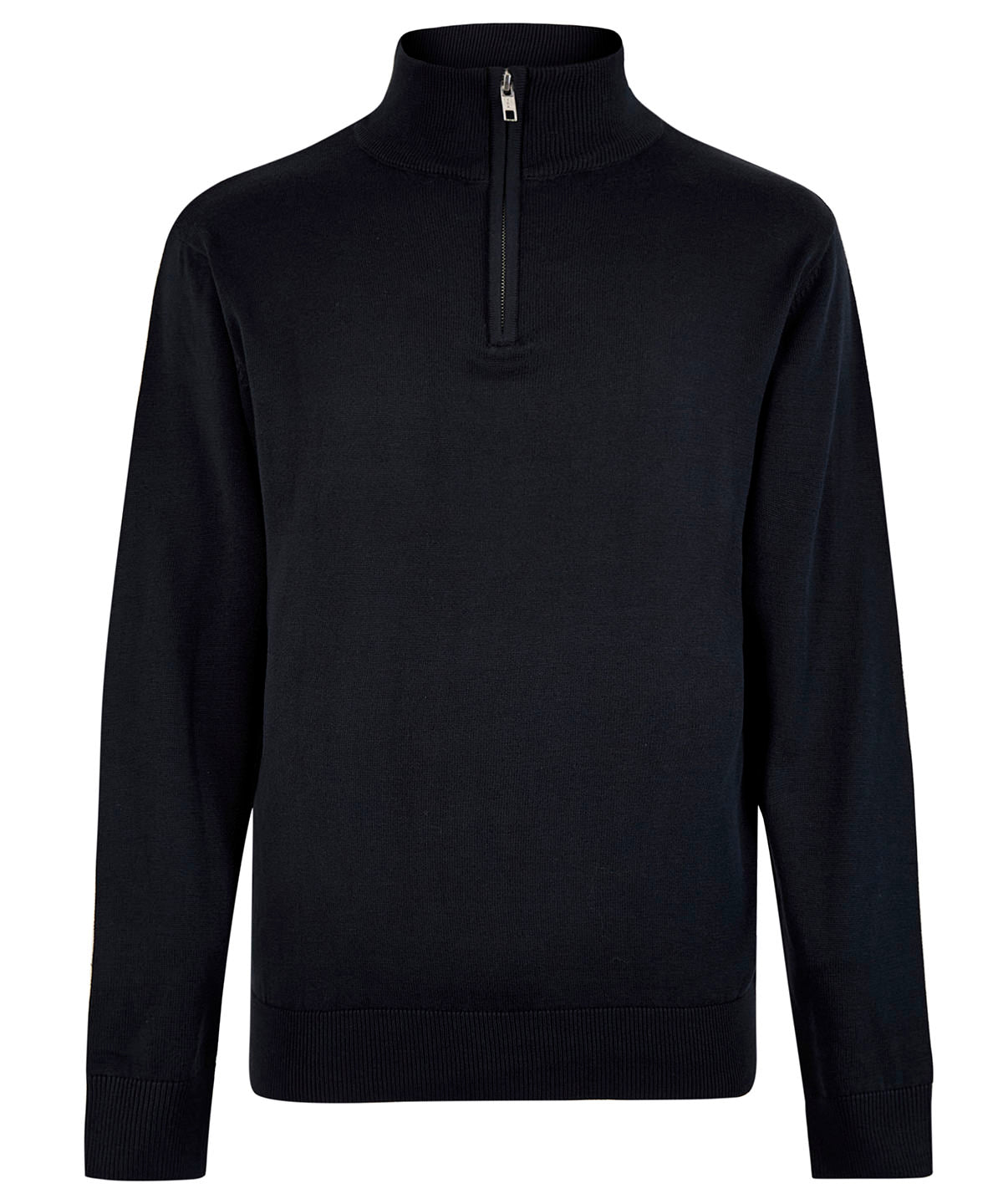 Kustom Kit Regular fit Arundel 1/4-zip sweater in Navy, front view