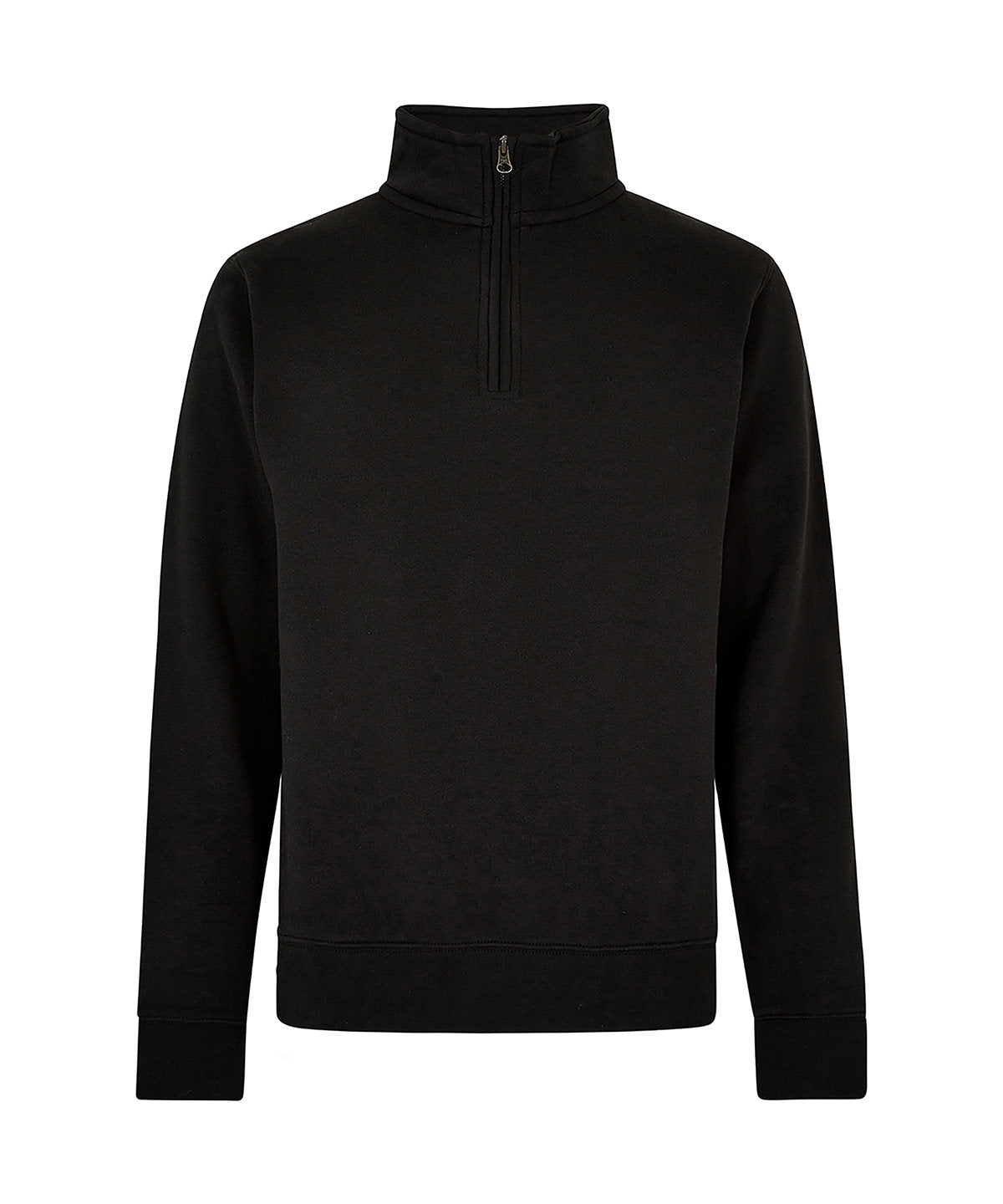 Kustom Kit Regular fit ¼-zip sweatshirt in Black, front view