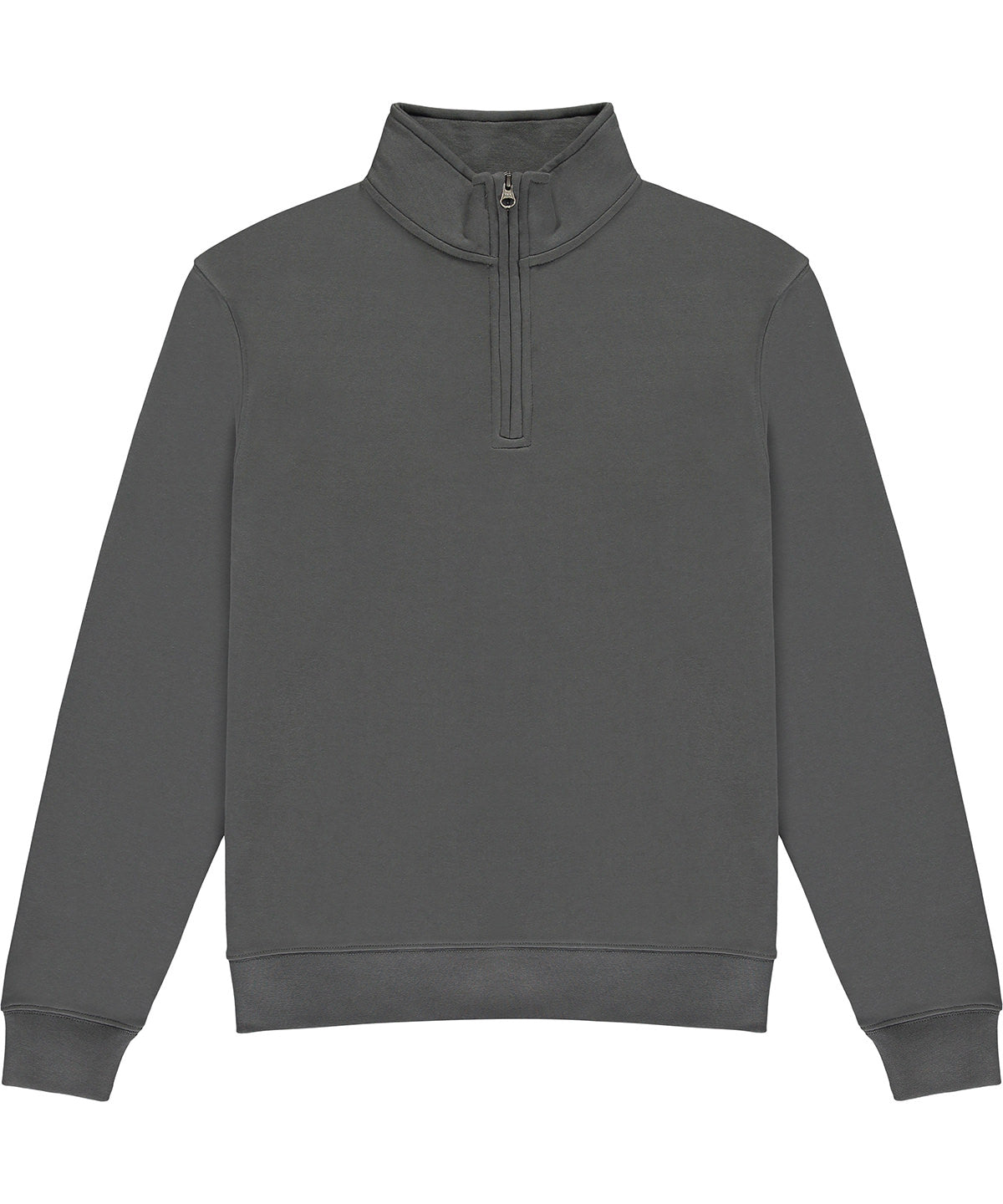 Kustom Kit Regular fit ¼-zip sweatshirt in Dark Grey, front view