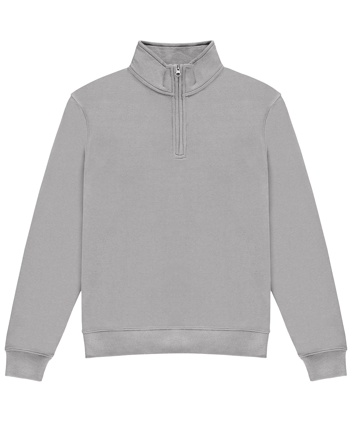 Kustom Kit Regular fit ¼-zip sweatshirt in Heather Grey, front view