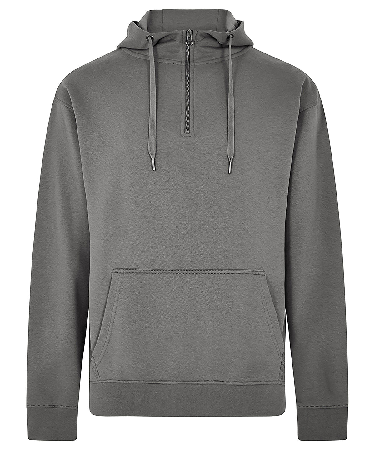 Kustom Kit Regular fit 1/4 zip hoodie in Dark Grey, front view