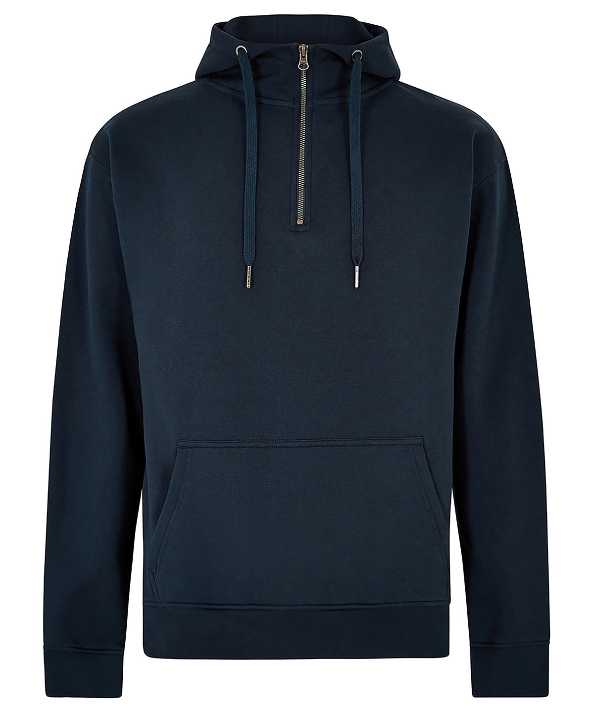 Kustom Kit Regular fit 1/4 zip hoodie in Navy, front view