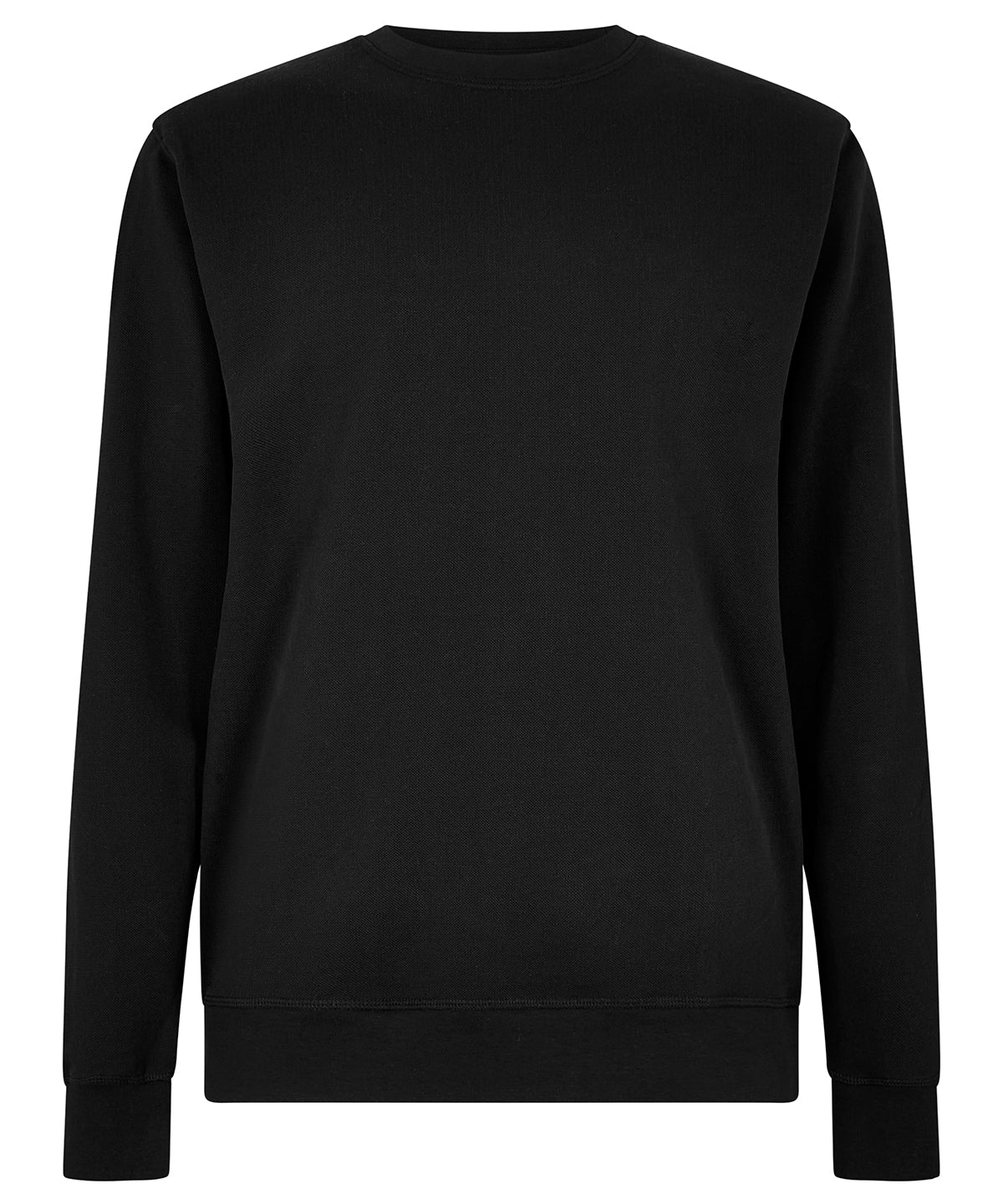 Kustom Kit Regular fit piqué sweatshirt in Black, front view