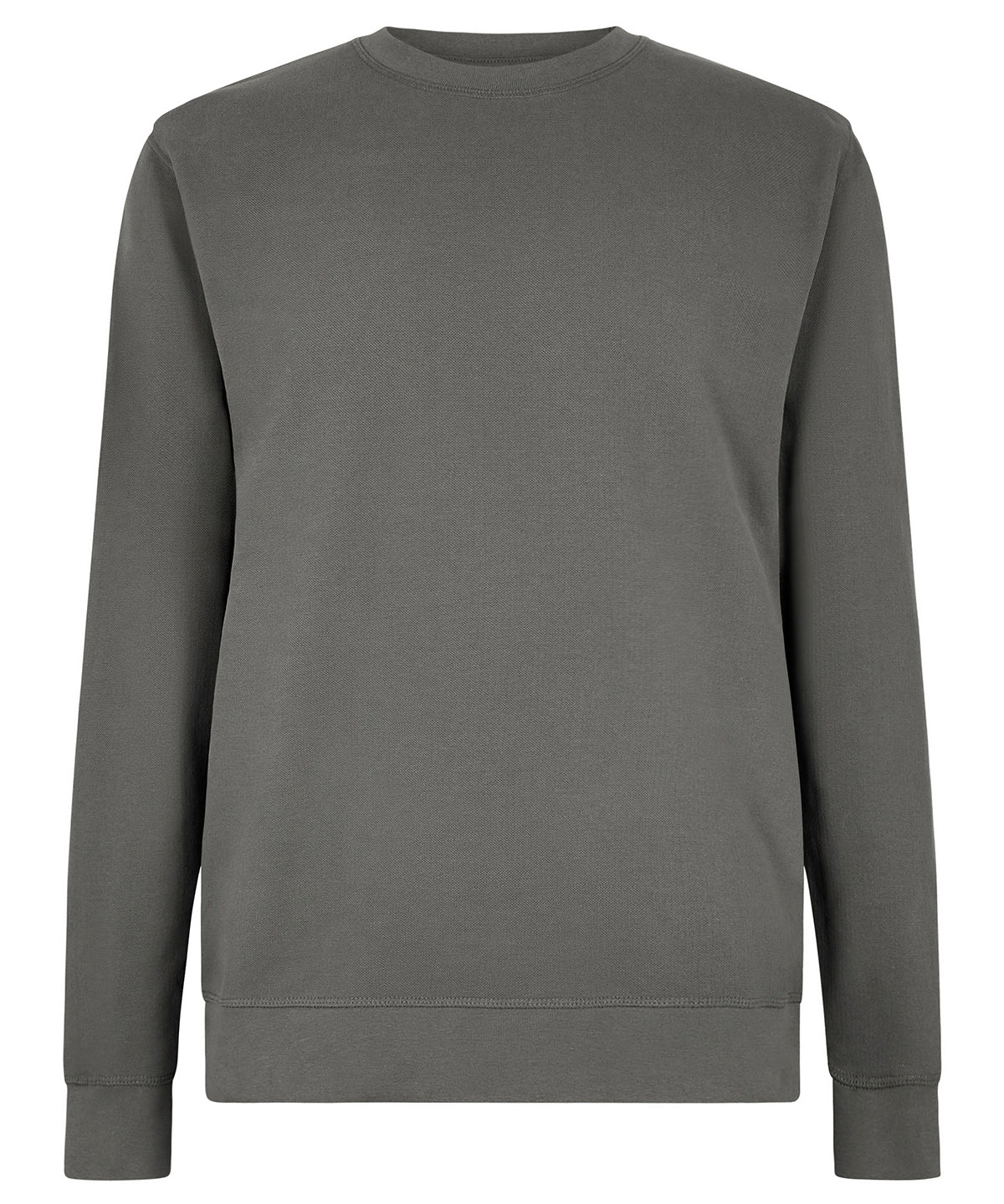 Kustom Kit Regular fit piqué sweatshirt in Dark Grey, front view
