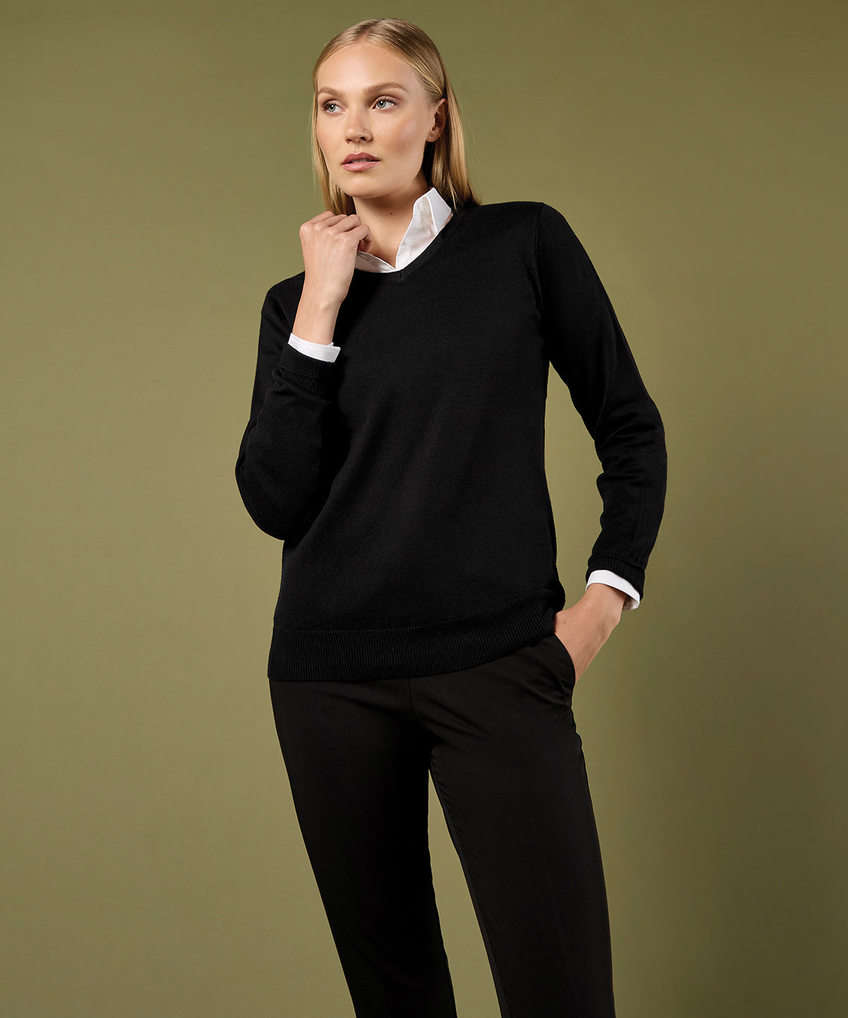 Kustom Kit Women's Arundel sweater long sleeve (classic fit), lifestyle photo