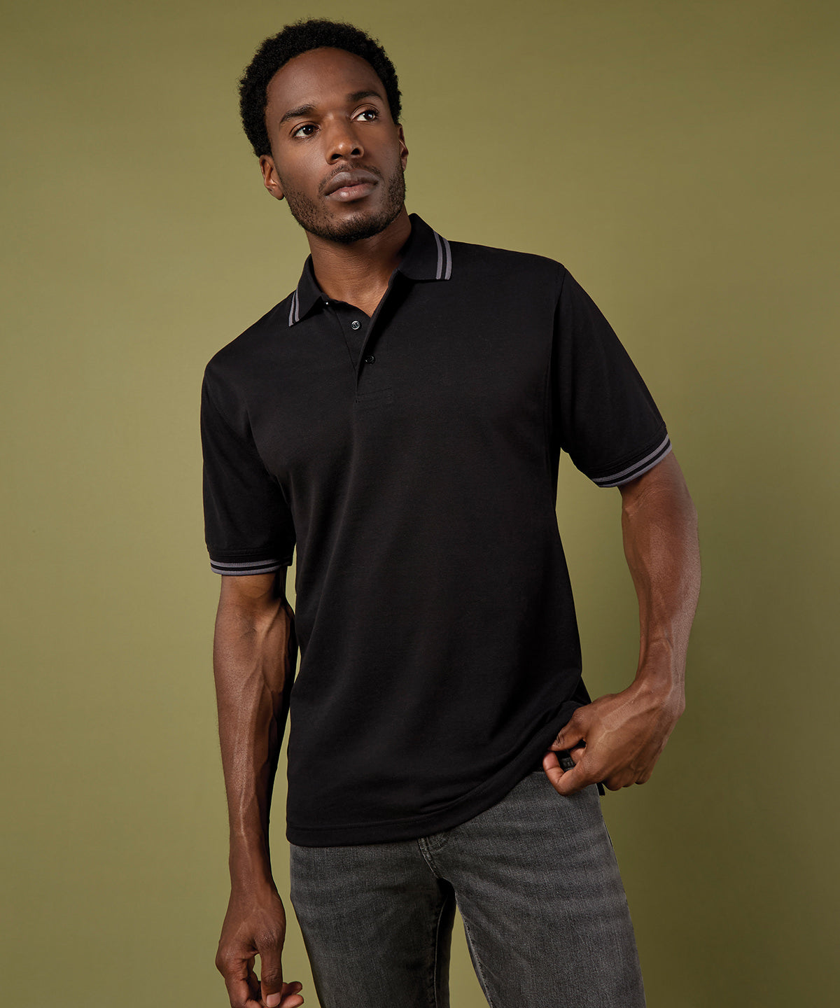 Kustom Kit Tipped collar polo (classic fit), lifestyle photo
