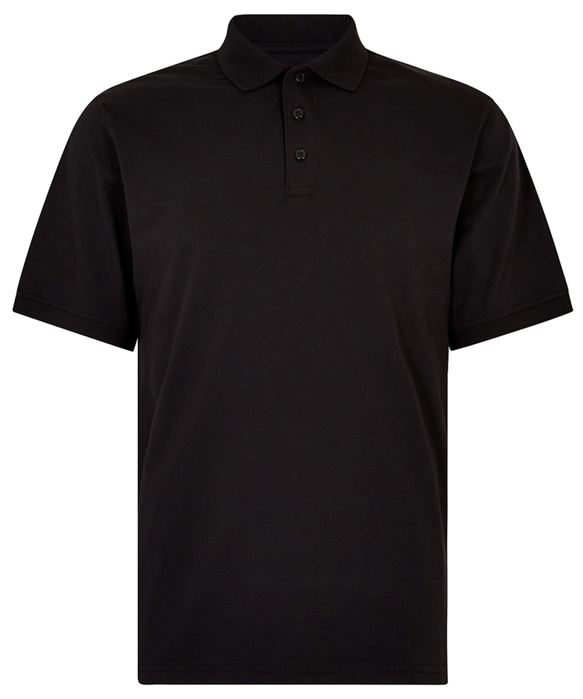 Kustom Kit Regular fit Superwash 60° Jersey polo in Black, front view