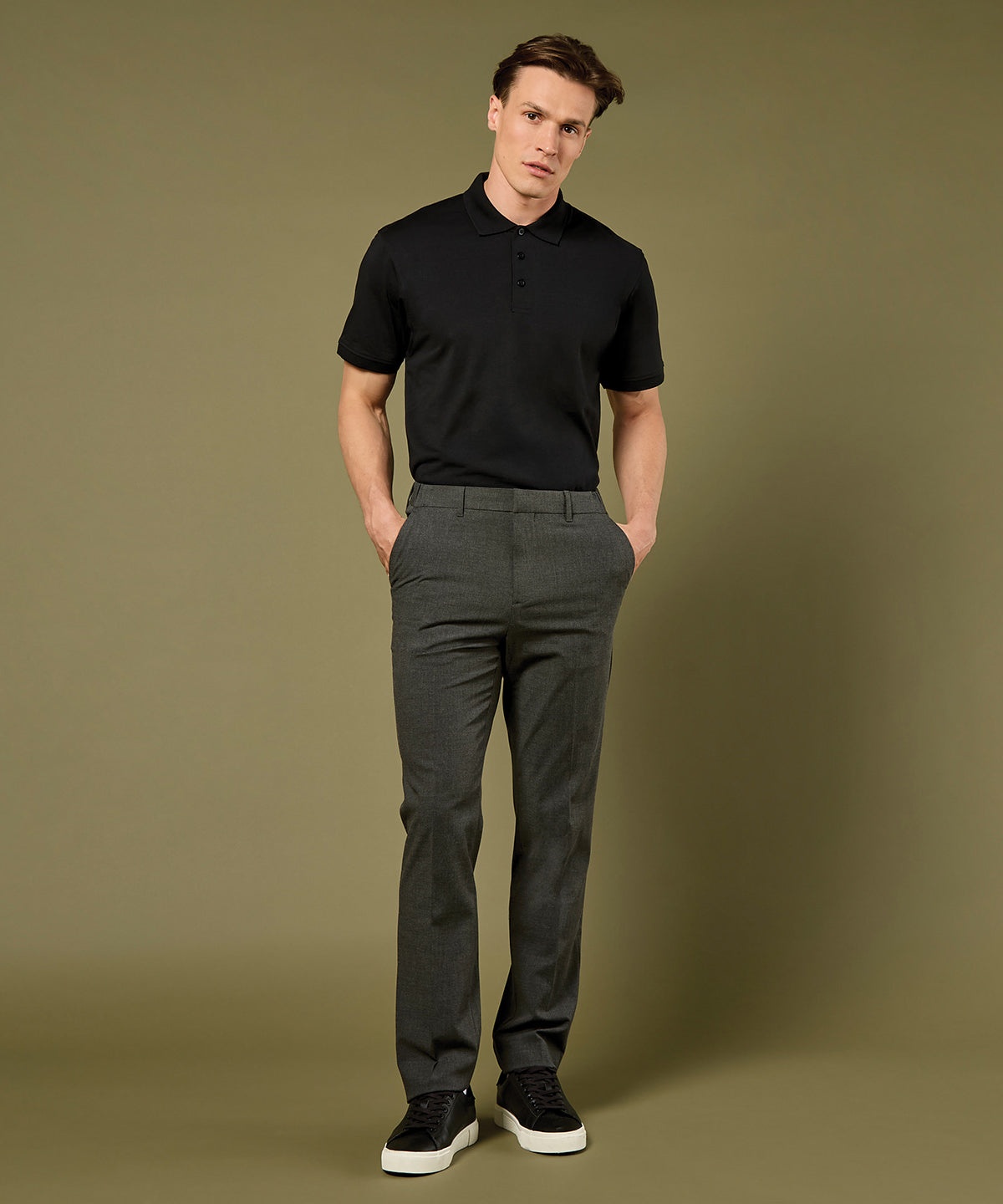 Kustom Kit Regular fit Superwash 60° Jersey polo, lifestyle photo