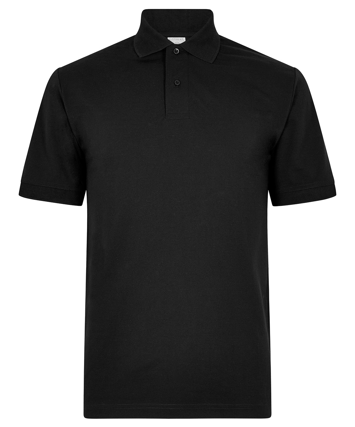 Kustom Kit Regular fit recycled Superwash 60°C polo in Black, front view