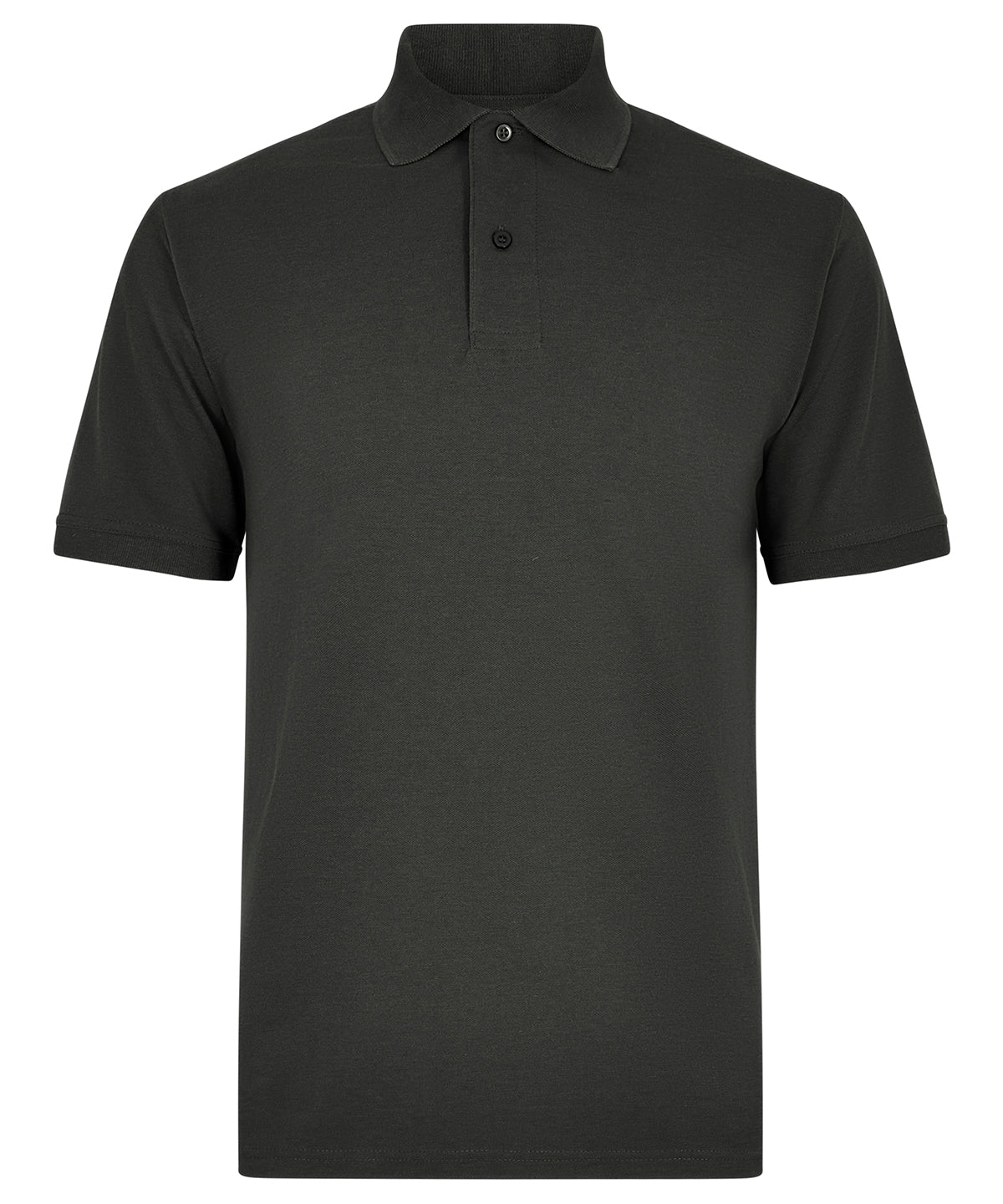 Kustom Kit Regular fit recycled Superwash 60°C polo in Charcoal, front view