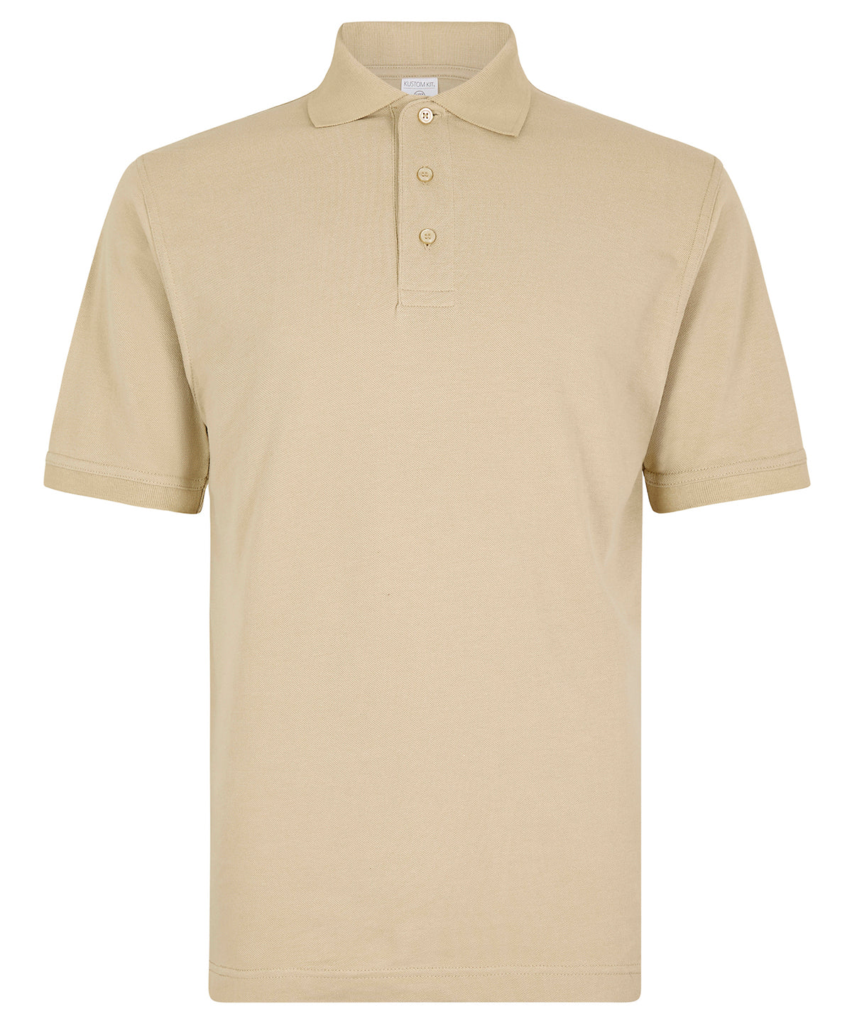 Kustom Kit Classic fit cotton Klassic Superwash 60° polo in Sand, front view