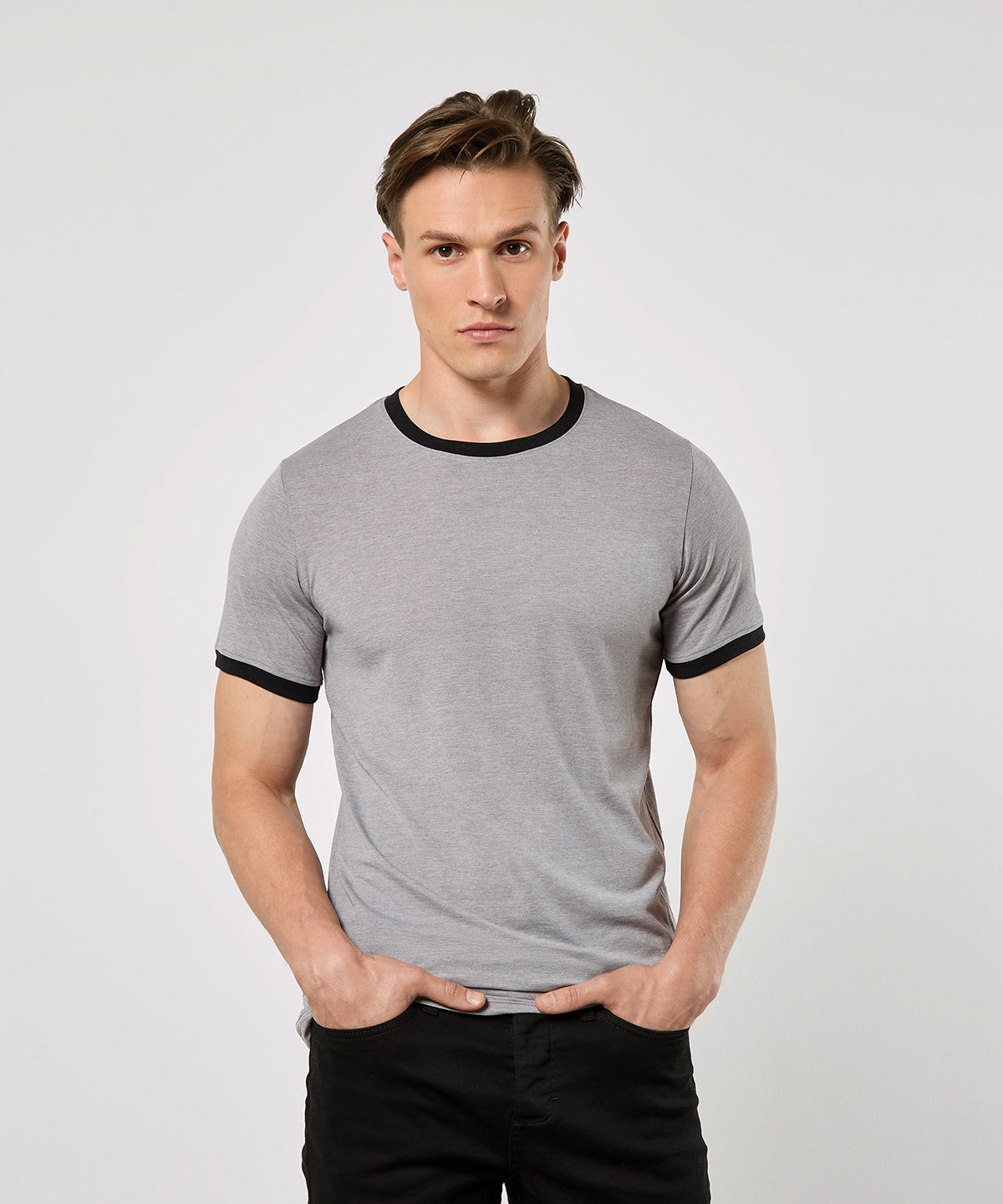 Kustom Kit Fashion fit ringer tee, lifestyle photo