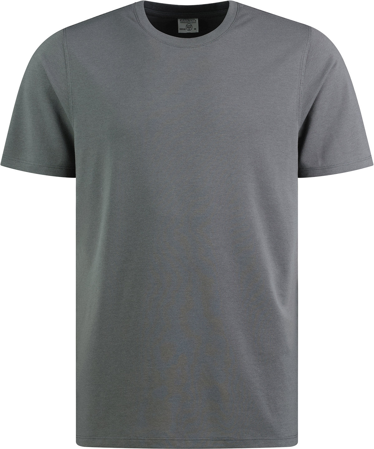 Kustom Kit Superwash 60° piqué tee (regular fit) in Charcoal, front view