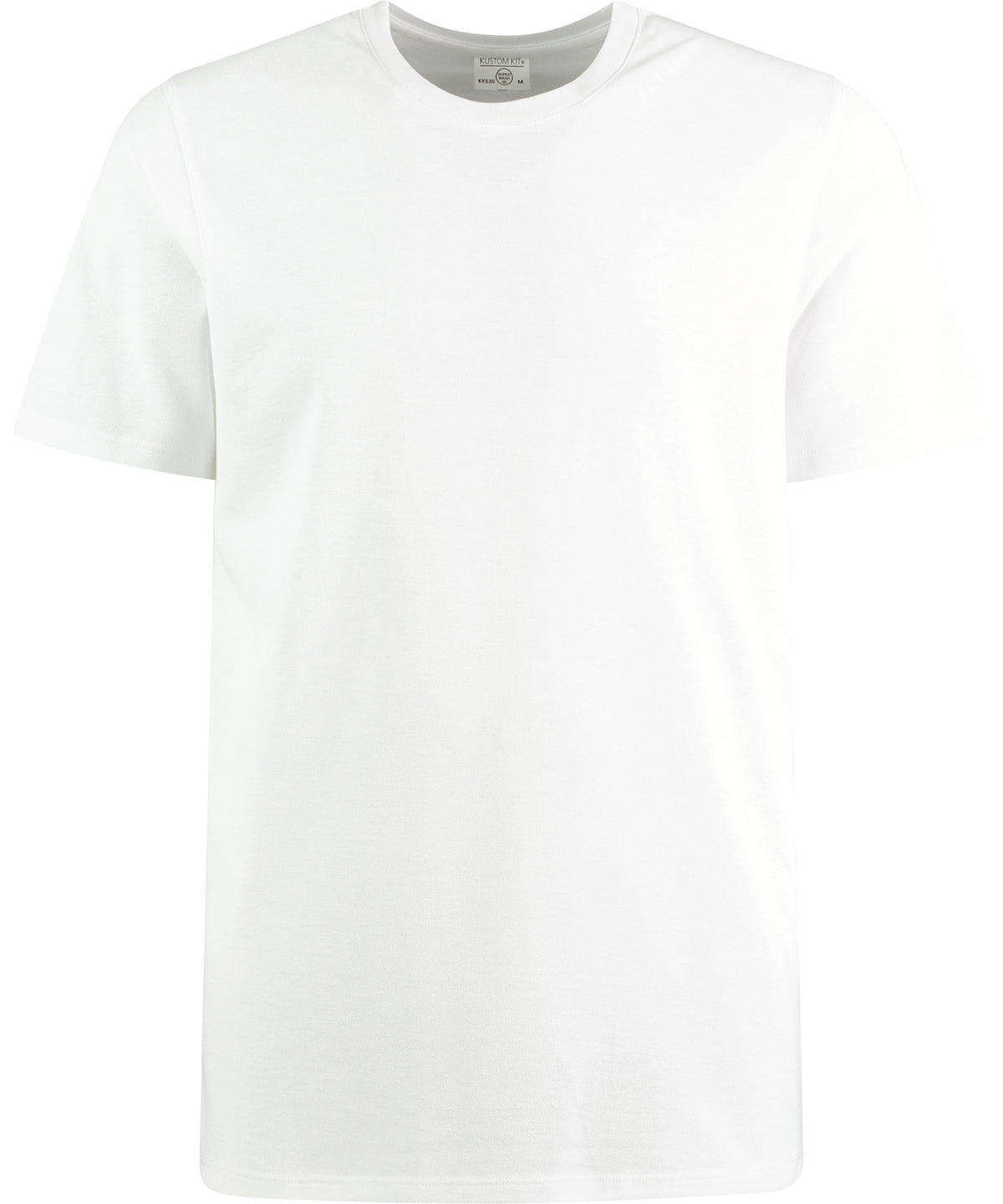 Kustom Kit Superwash 60° piqué tee (regular fit) in White, front view