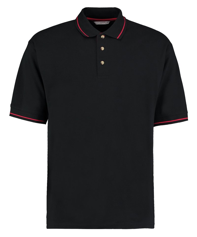 Kustom Kit St Mellion polo (classic fit) in Black/Bright Red, front view