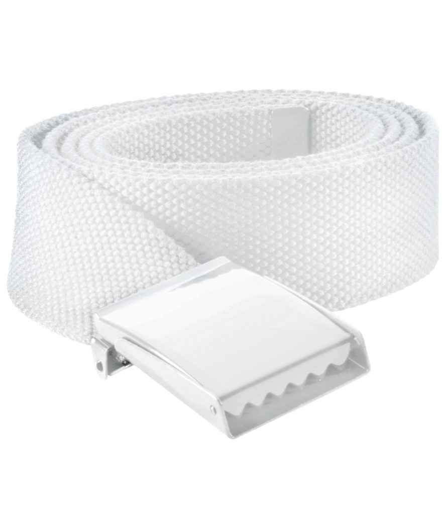 K-Up Polyester Belt in White, front view