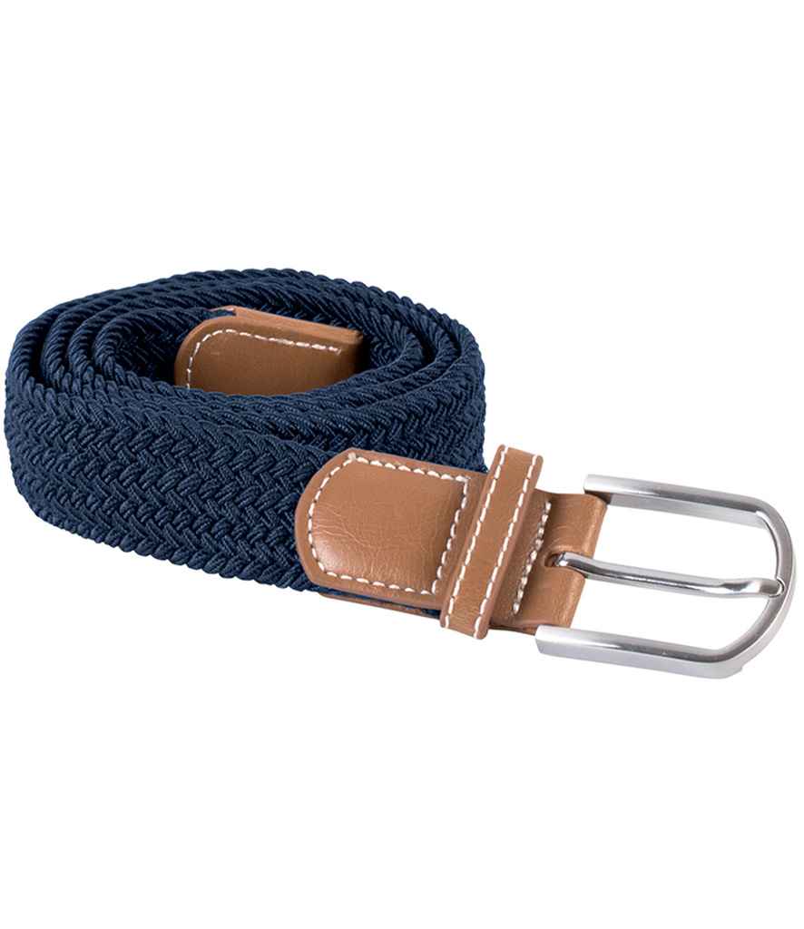 K-Up Braided Elasticated Belt in Navy, front view