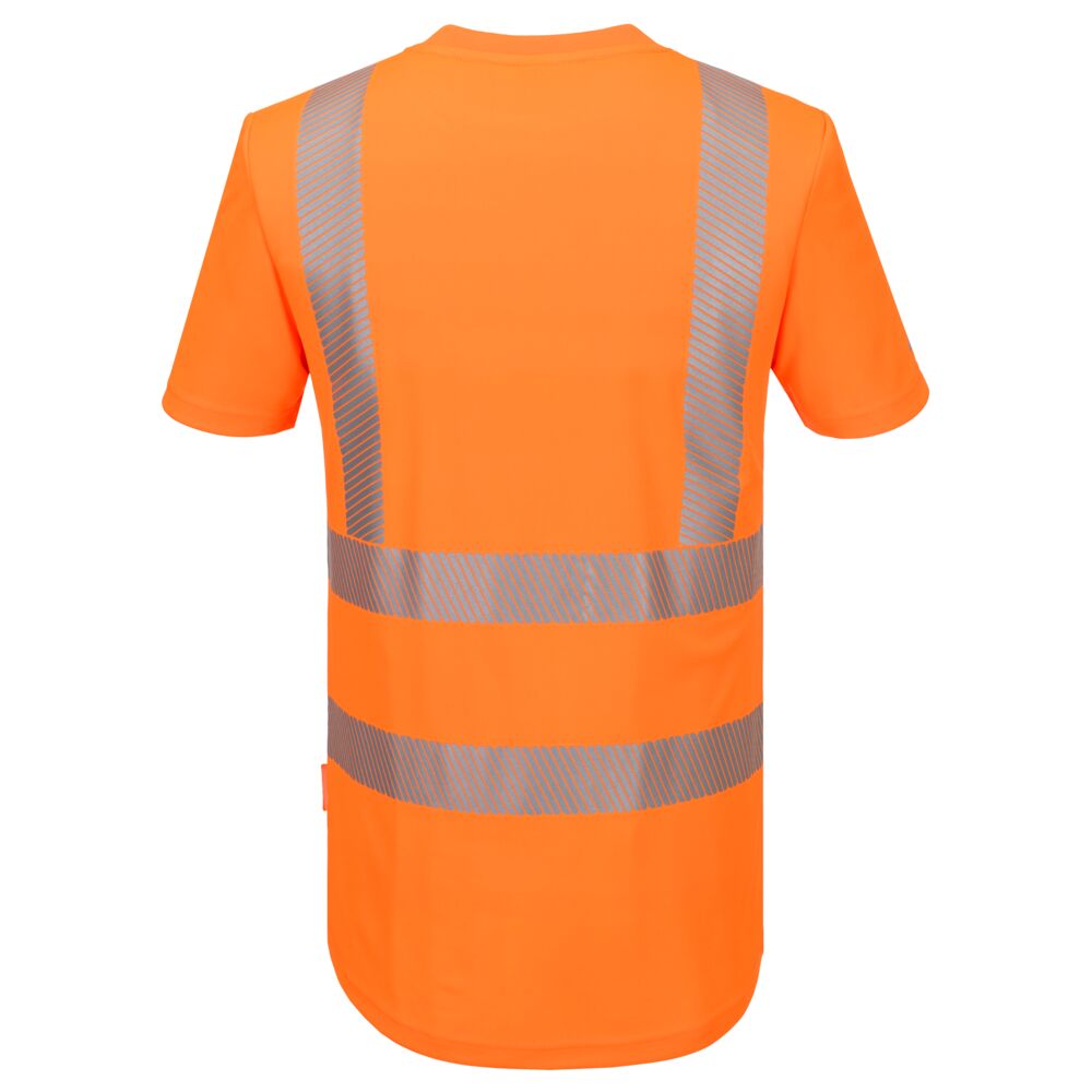 Portwest KX301 KX3 Hi-Vis Sports T-shirt S/S in Orange, back view