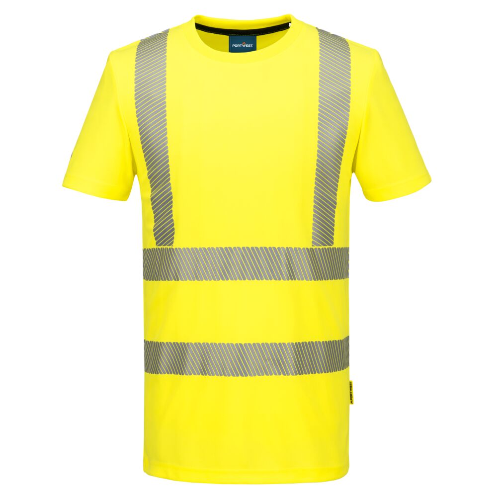 Portwest KX3 Hi-Vis Sports T-shirt S/S in Yellow, image 2