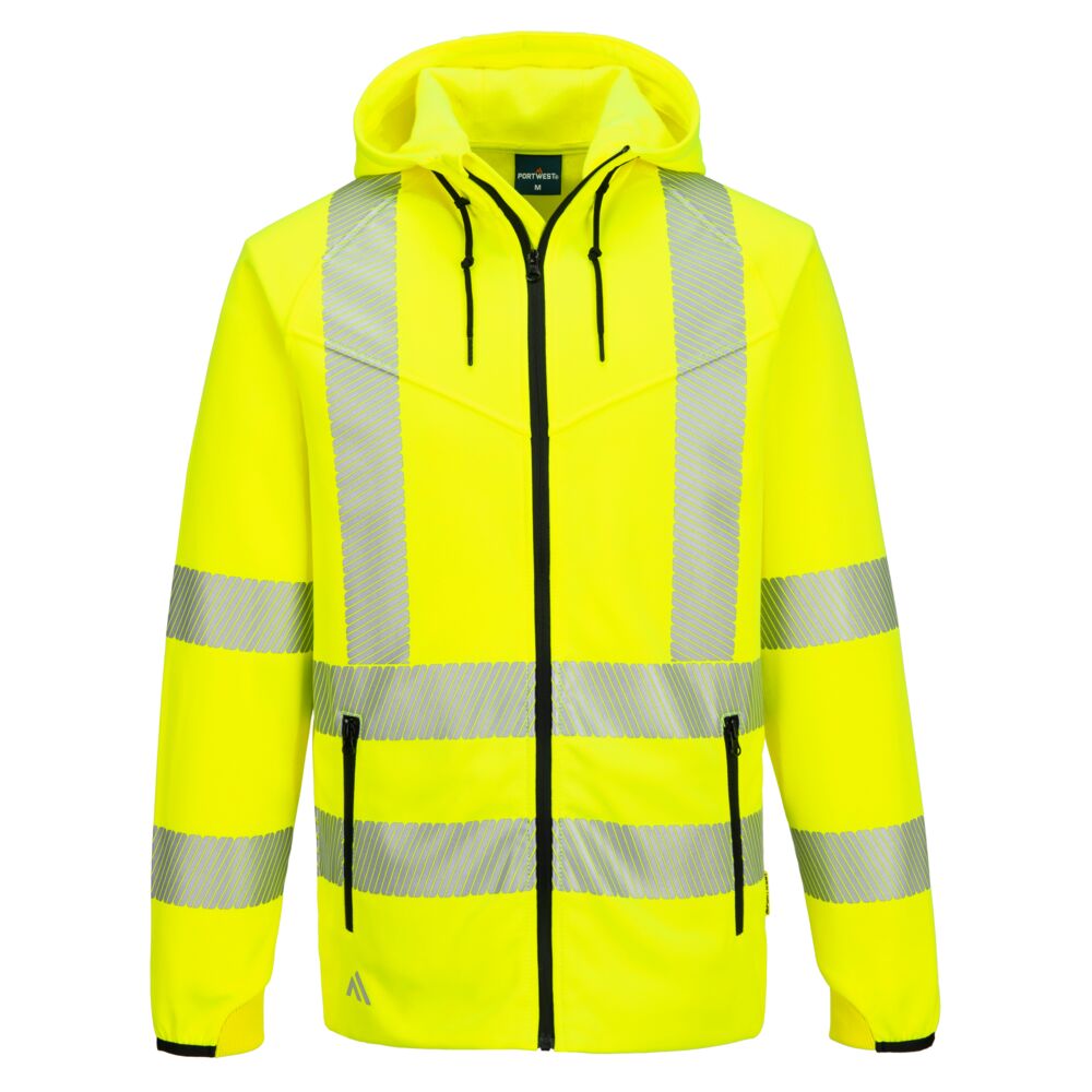 Portwest KX3 Sport Hi-Vis Zipped Hoodie in Yellow, image 2