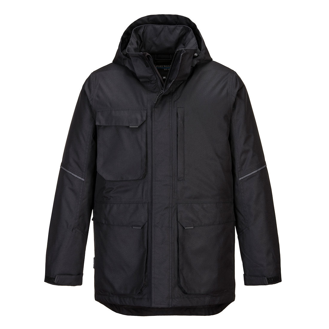 Portwest KX3 Winter Parka Jacket in Black, main product image