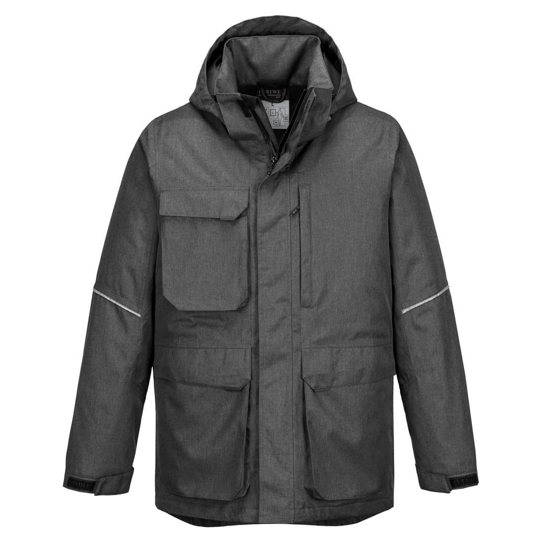 Portwest KX3 Winter Parka Jacket in Grey Marl, image 2