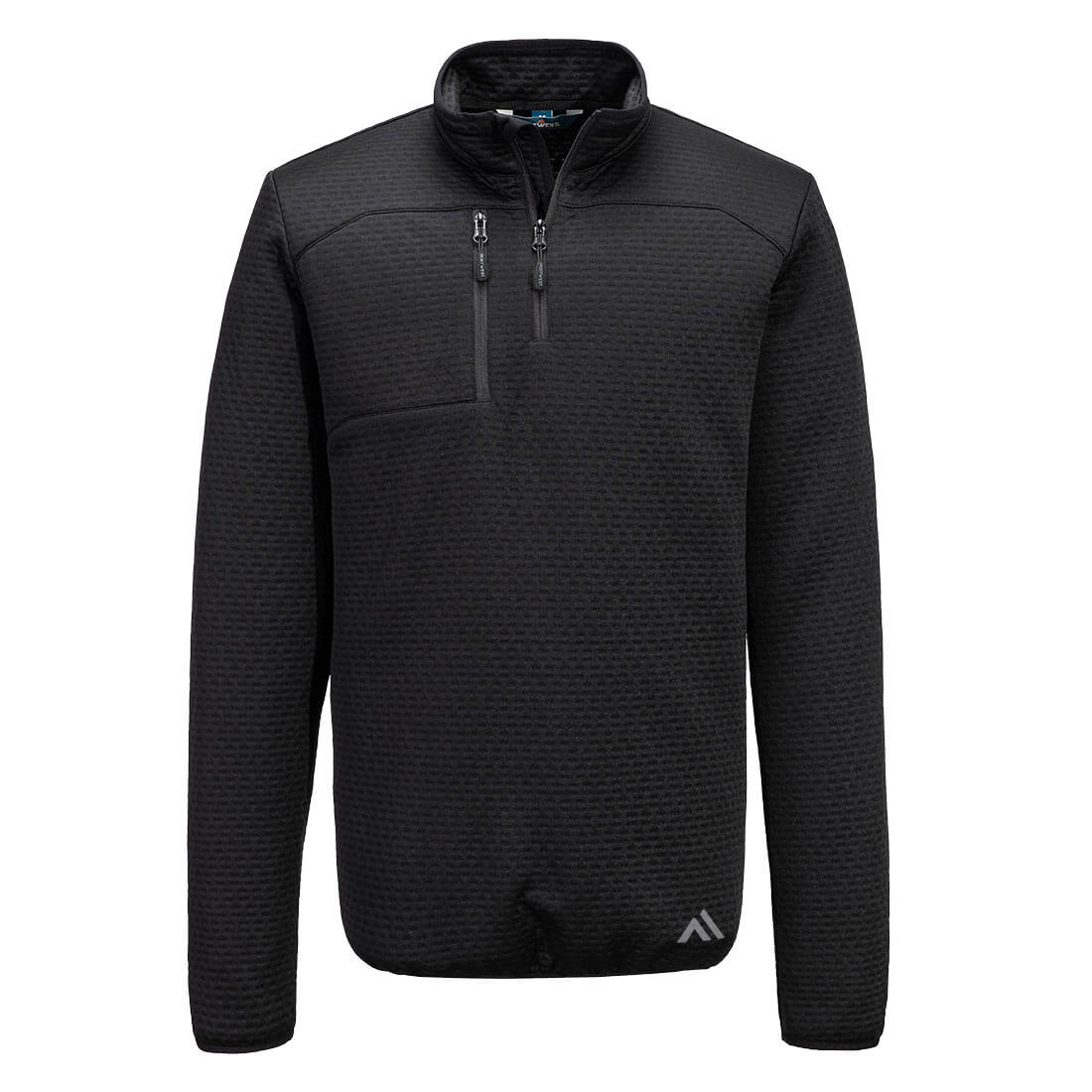Portwest KX3 Sport Textured 1/4 Zip Sweatshirt in Black, main product image