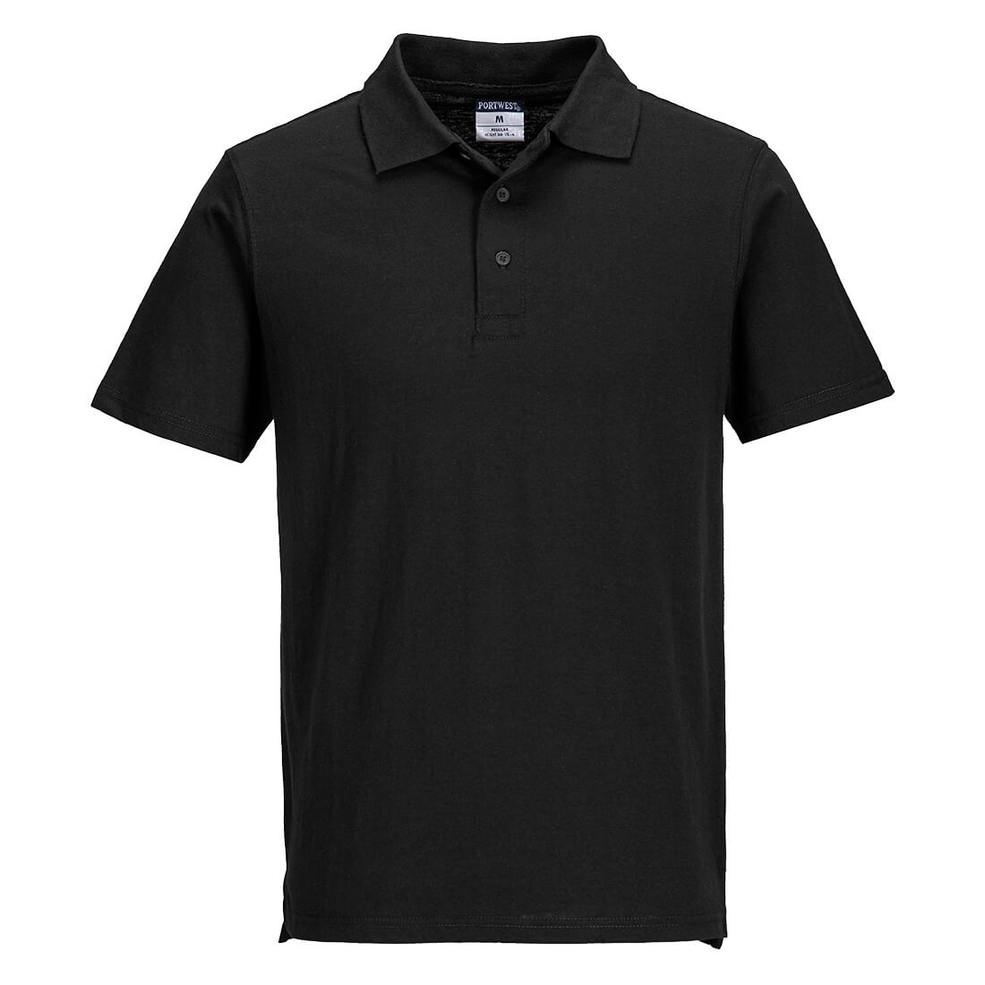 Portwest Lightweight Jersey Polo Shirt S/S (48 in a box) in Black, main product image