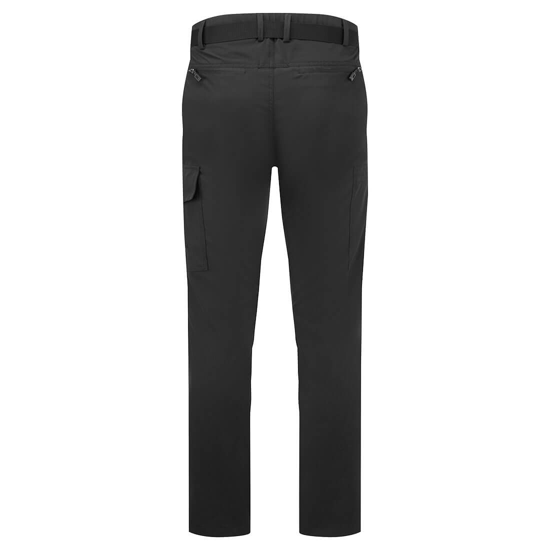 Portwest L711 Stretch Lightweight Combat Trousers in Black, back view