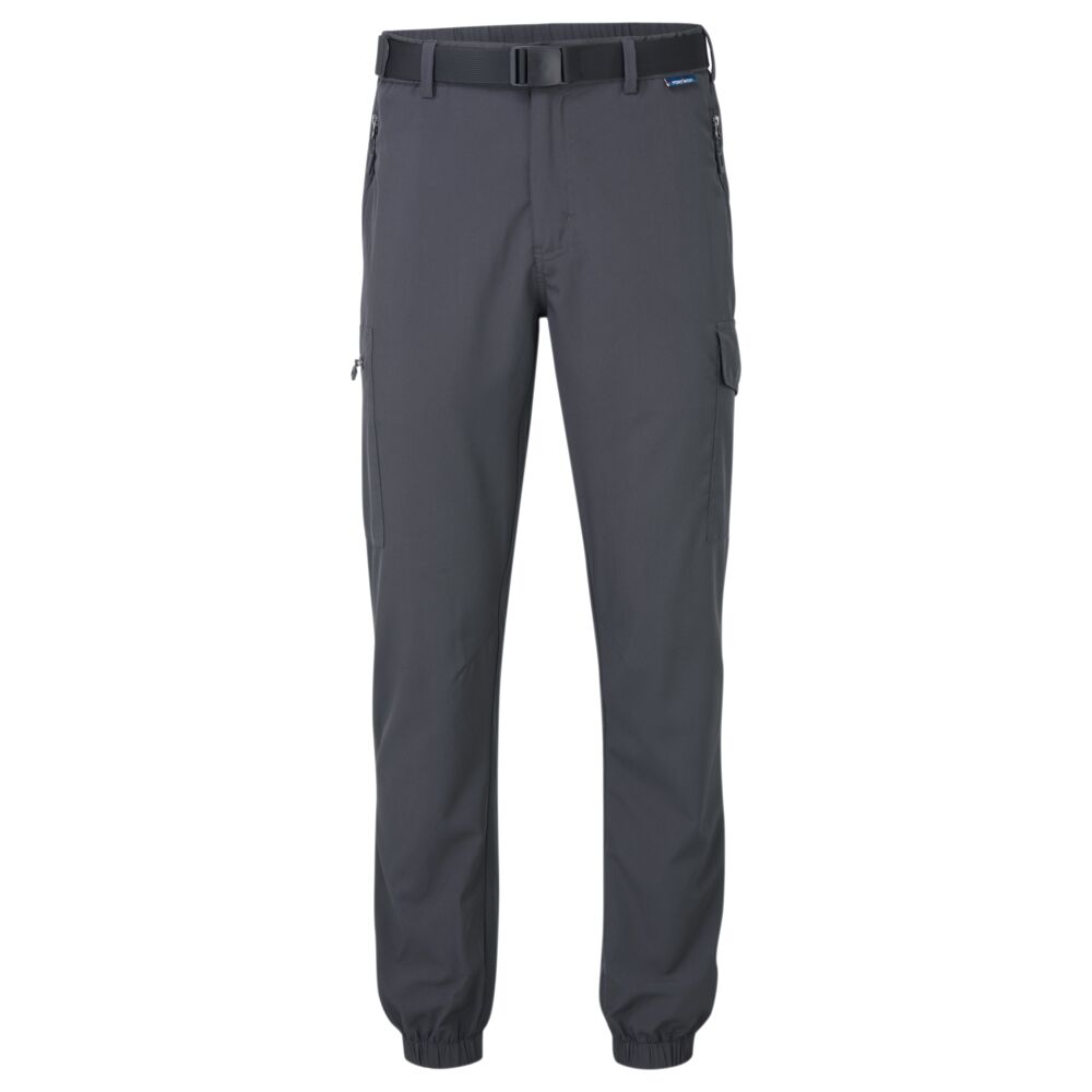 Portwest Stretch Lightweight Cuffed Trousers in Metal Grey Short, image 4