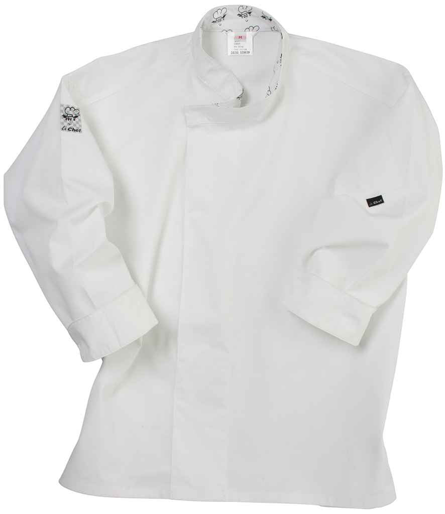 Le Chef Long Sleeve Academy Tunic in White, front view