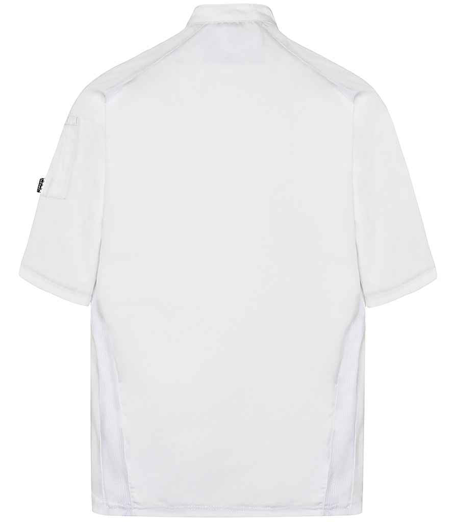 Le Chef Short Sleeve Executive Jacket in White, back view