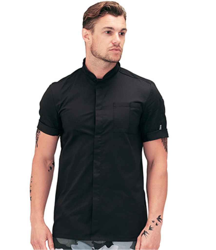Le Chef StayCool Prep Jacket in Black/Black, back view